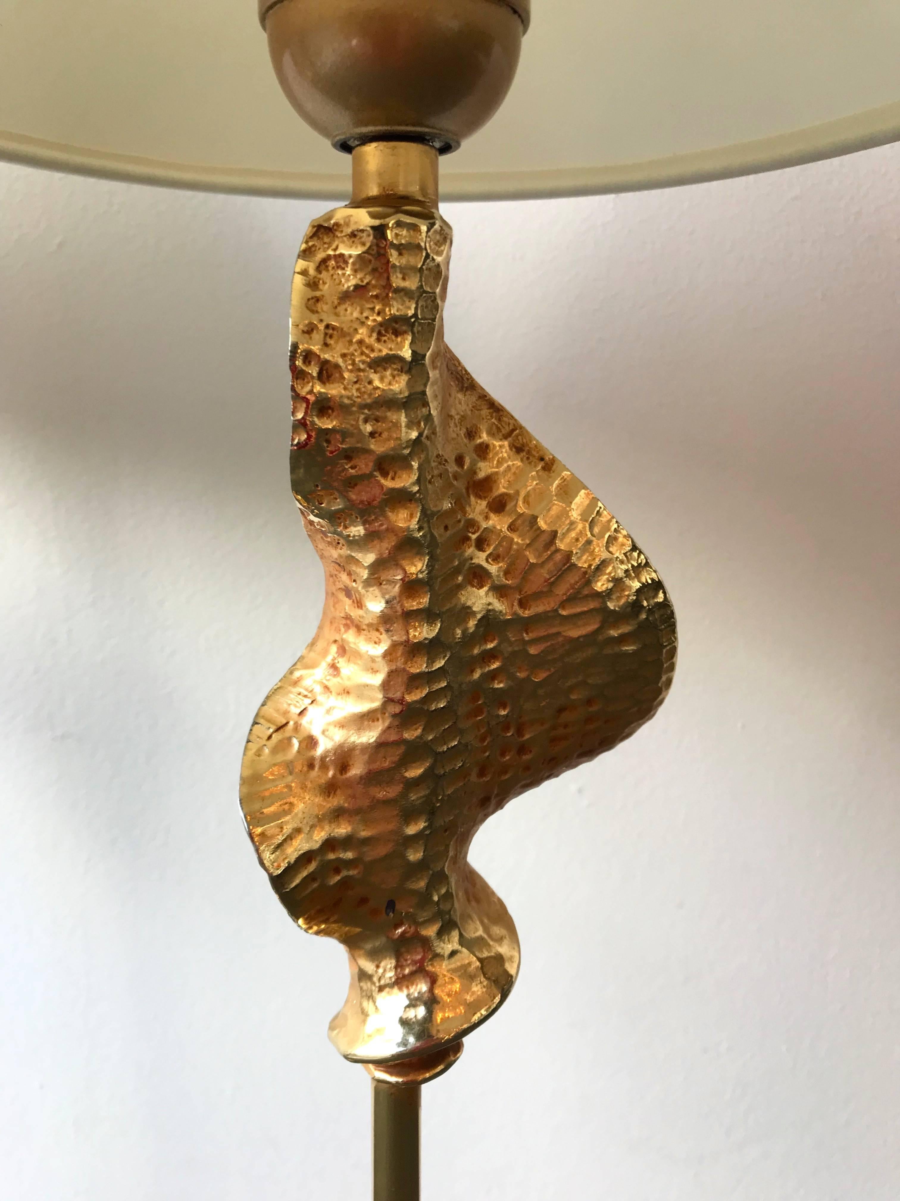 French Pair of Lamps Gilt Bronze by Nicolas Dewael for Fondica, France, 2000
