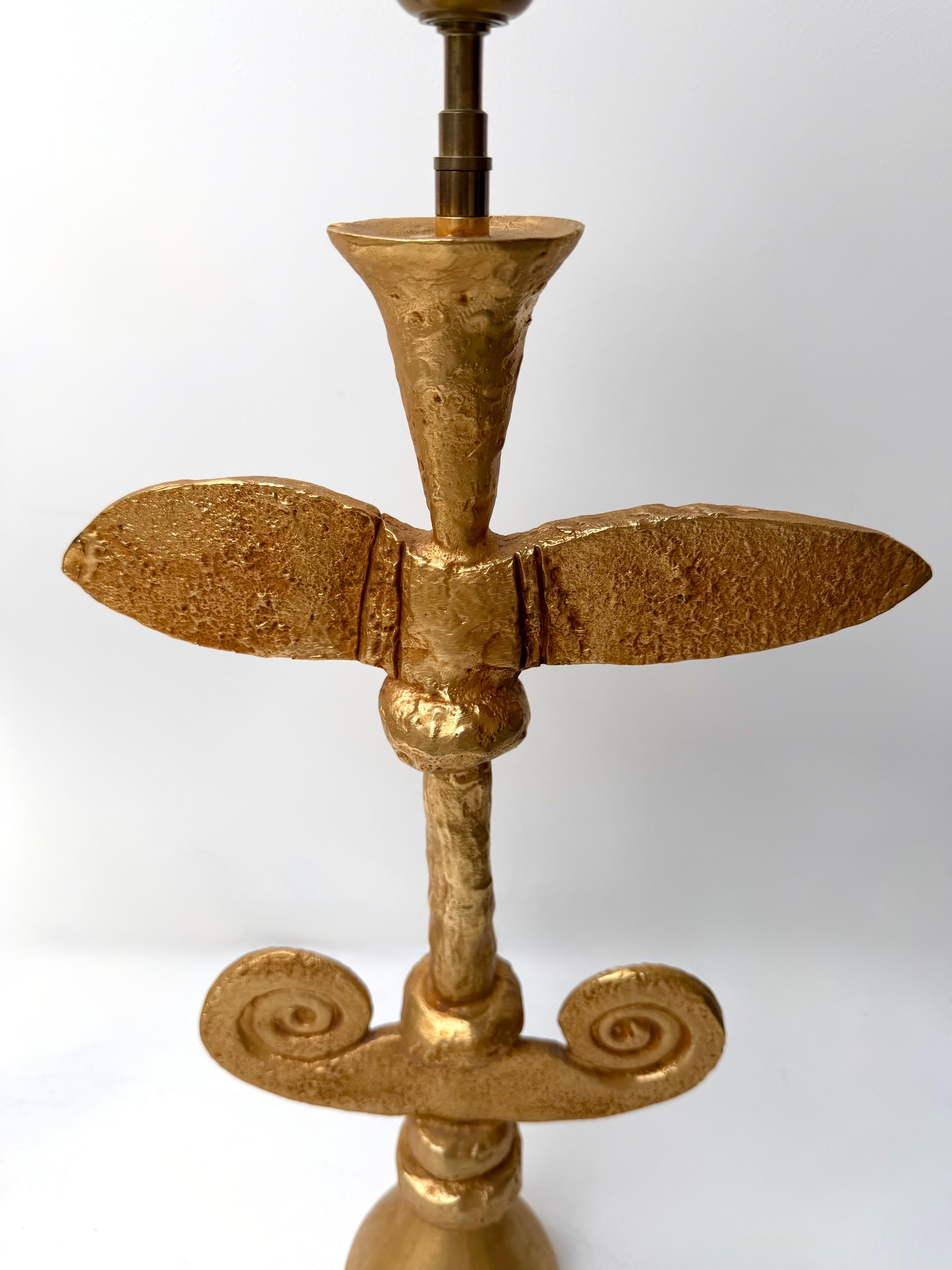 Lampenpaar Vergoldetes Metall von Pierre Casenove für Fondica, Frankreich, 1990er Jahre im Angebot 6