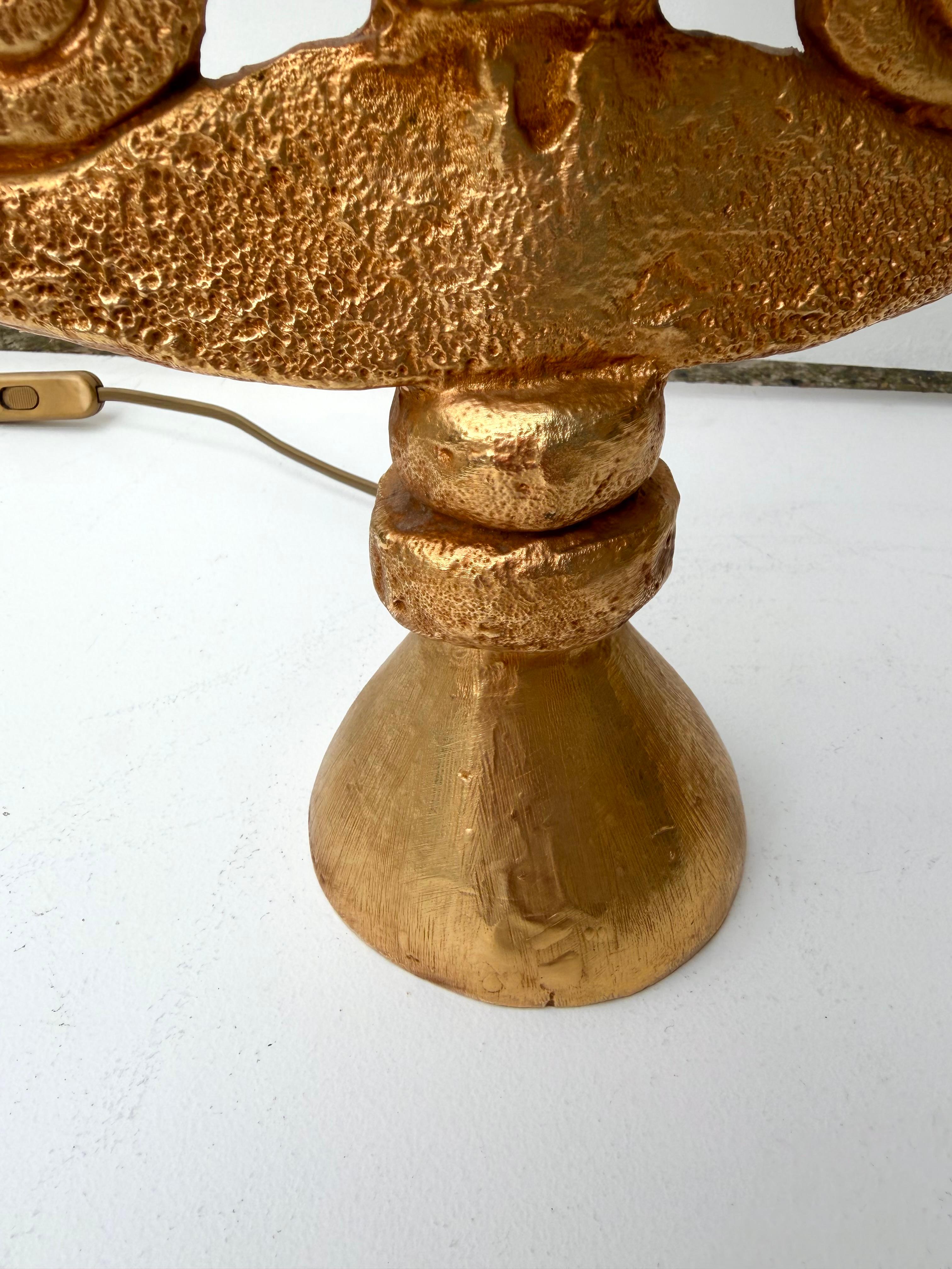 Lampenpaar Vergoldetes Metall von Pierre Casenove für Fondica, Frankreich, 1990er Jahre im Zustand „Gut“ im Angebot in SAINT-OUEN, FR