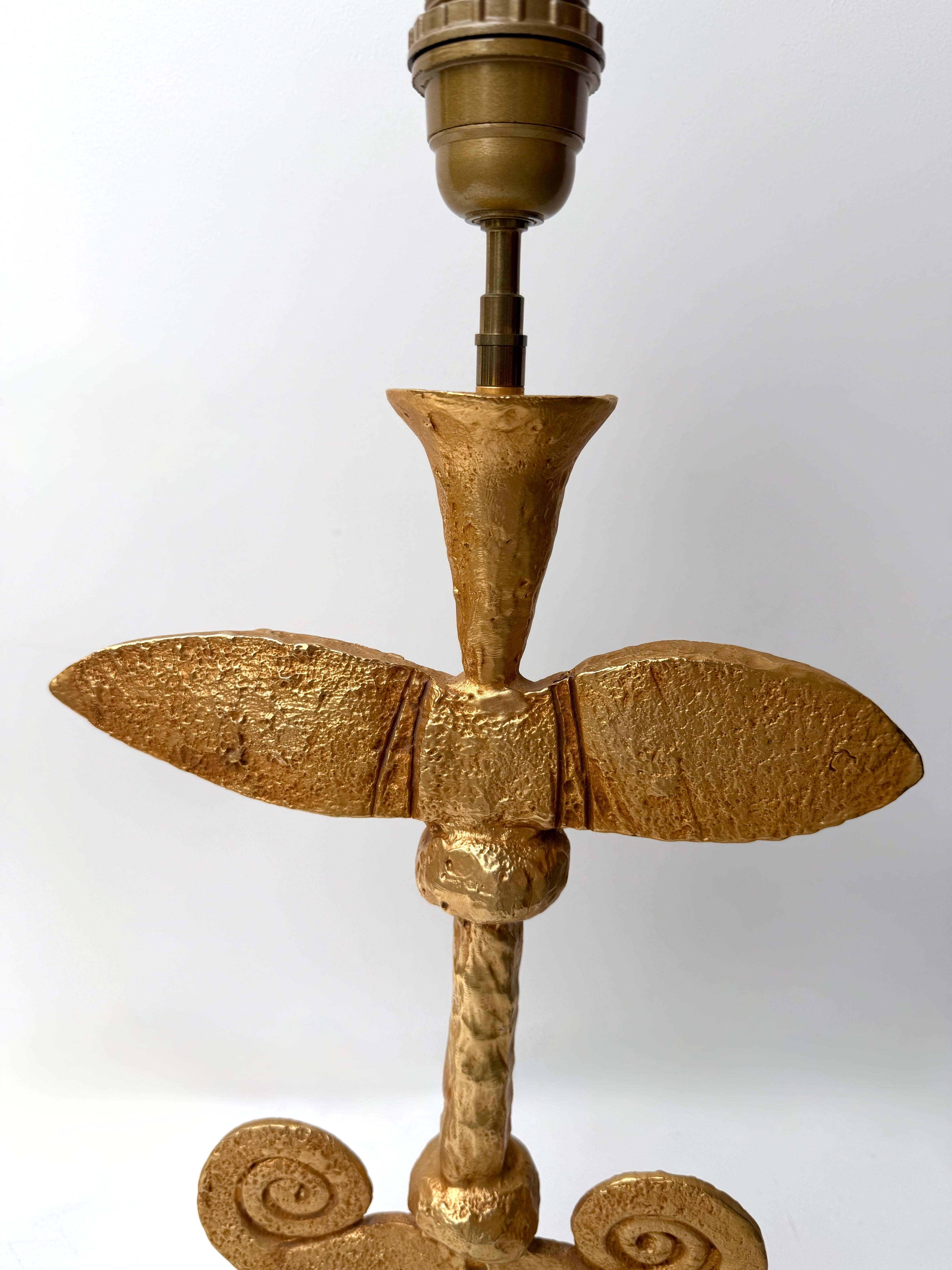 Lampenpaar Vergoldetes Metall von Pierre Casenove für Fondica, Frankreich, 1990er Jahre im Angebot 1