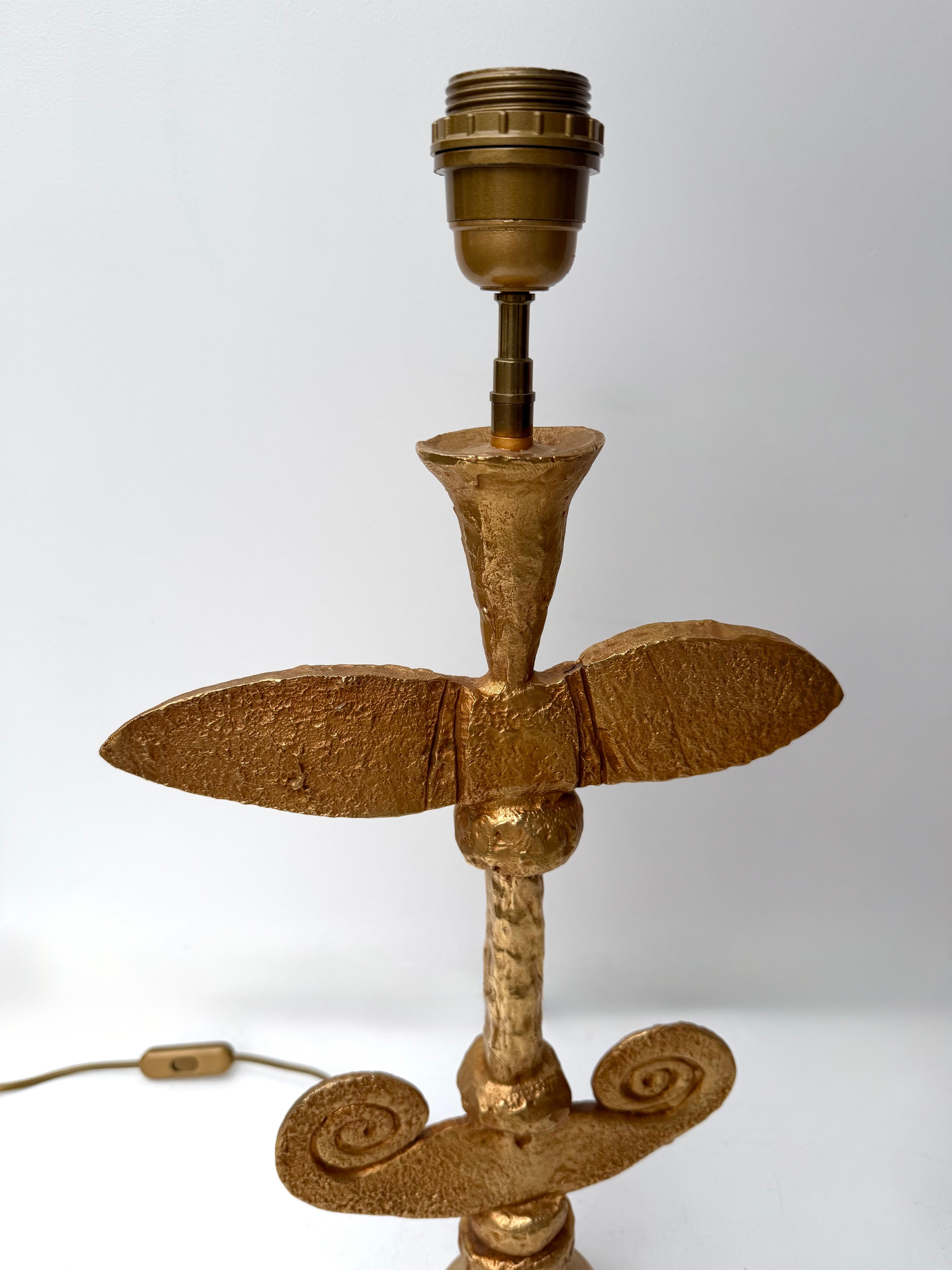 Lampenpaar Vergoldetes Metall von Pierre Casenove für Fondica, Frankreich, 1990er Jahre im Angebot 2