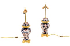 Pair of Lamps in Imari Porcelain and Gilt Bronze, circa 1880