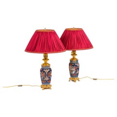 Pair of Lamps in Imari Porcelain and Gilt Bronze, circa 1880