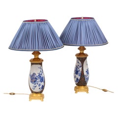 Pair of Lamps in Japanese Porcelain and Gilt Bronze, circa 1880