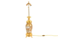 Pair of Lamps in Satsuma Earthenware and Gilt Bronze, circa 1880