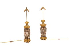 Pair of Lamps in Satsuma Earthenware, circa 1880