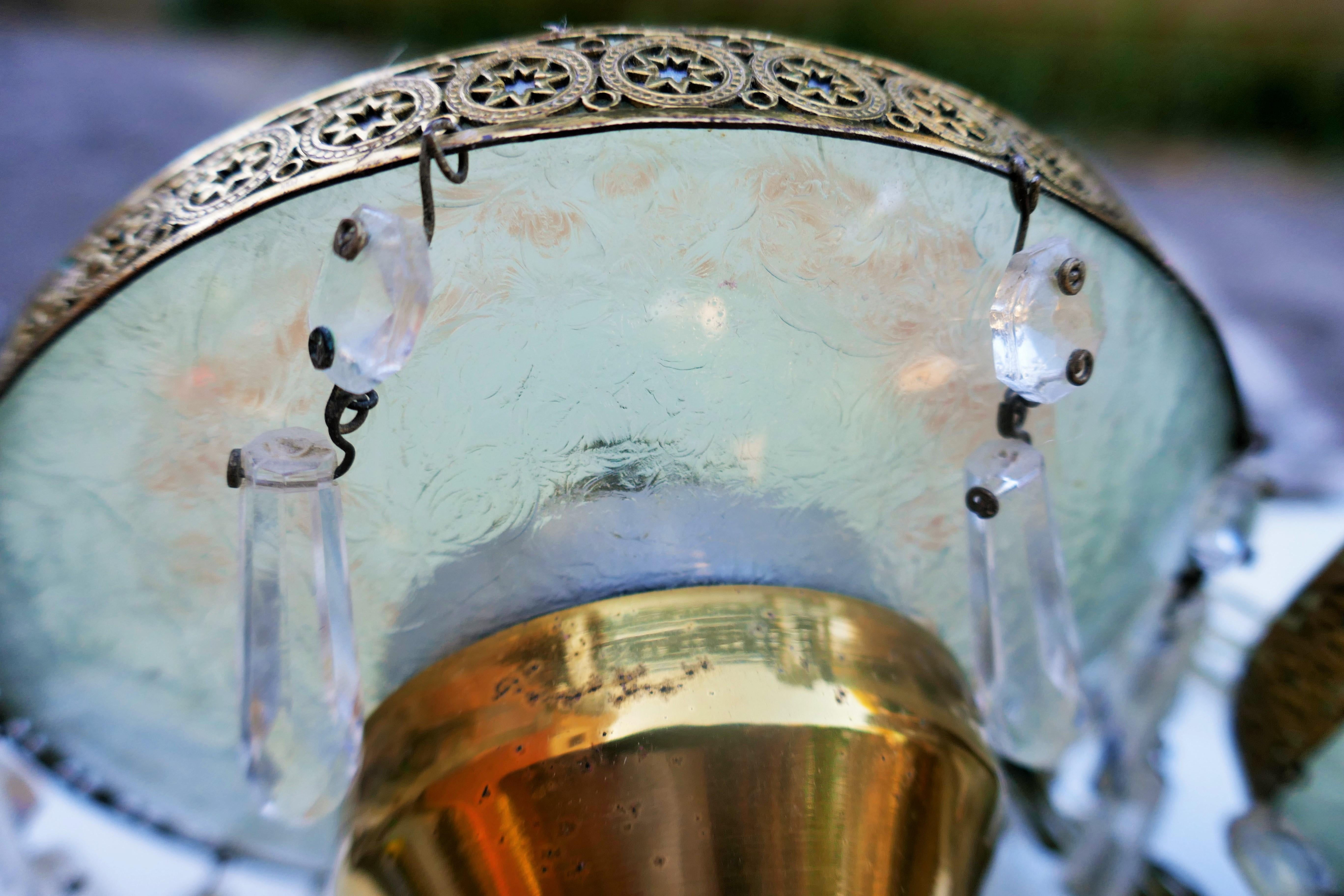 Ottone Pair of lamps in the style of Brusotti Fontana in vendita