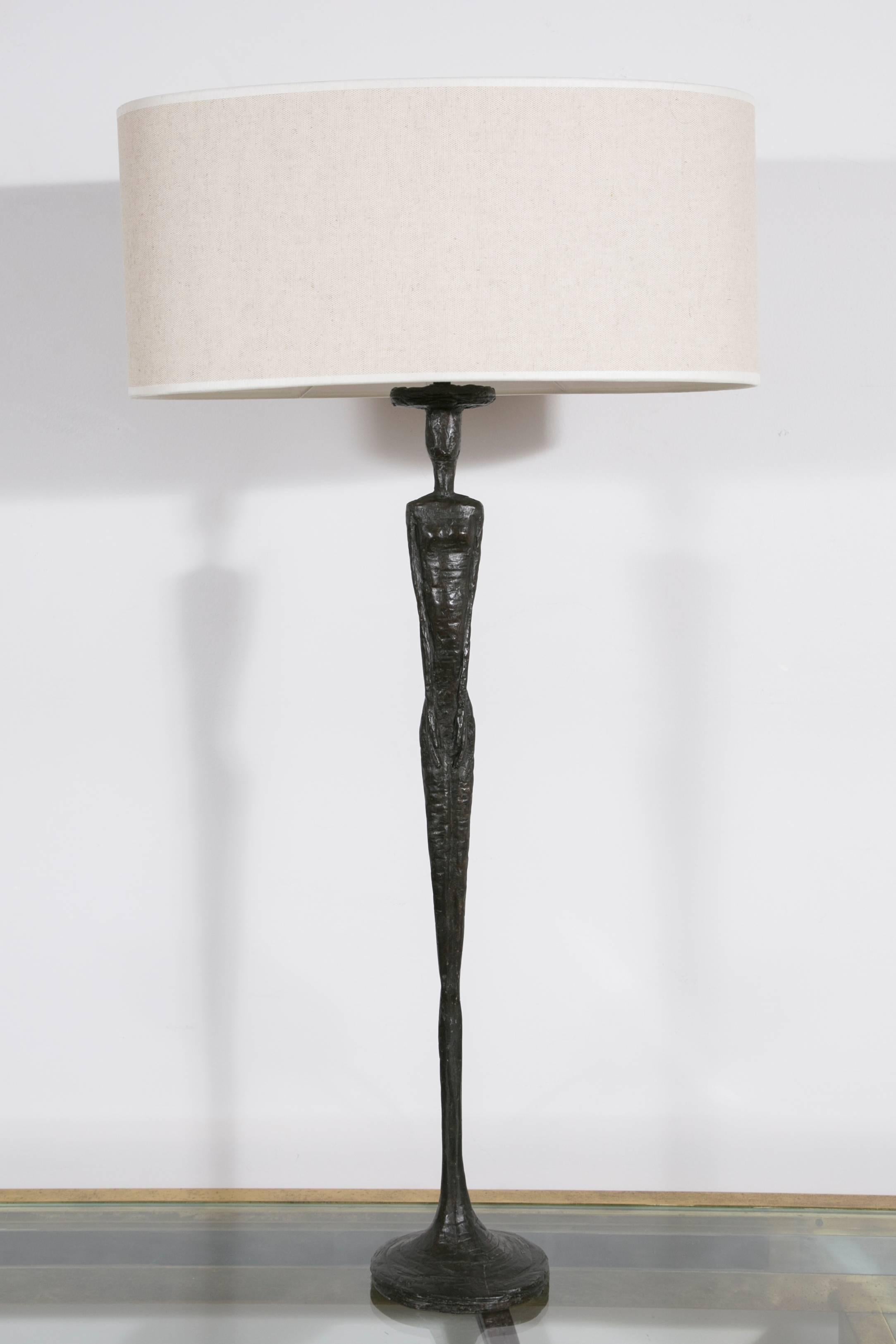 Brutalist Pair of Lamps Inspired by Alfredo Giacometti