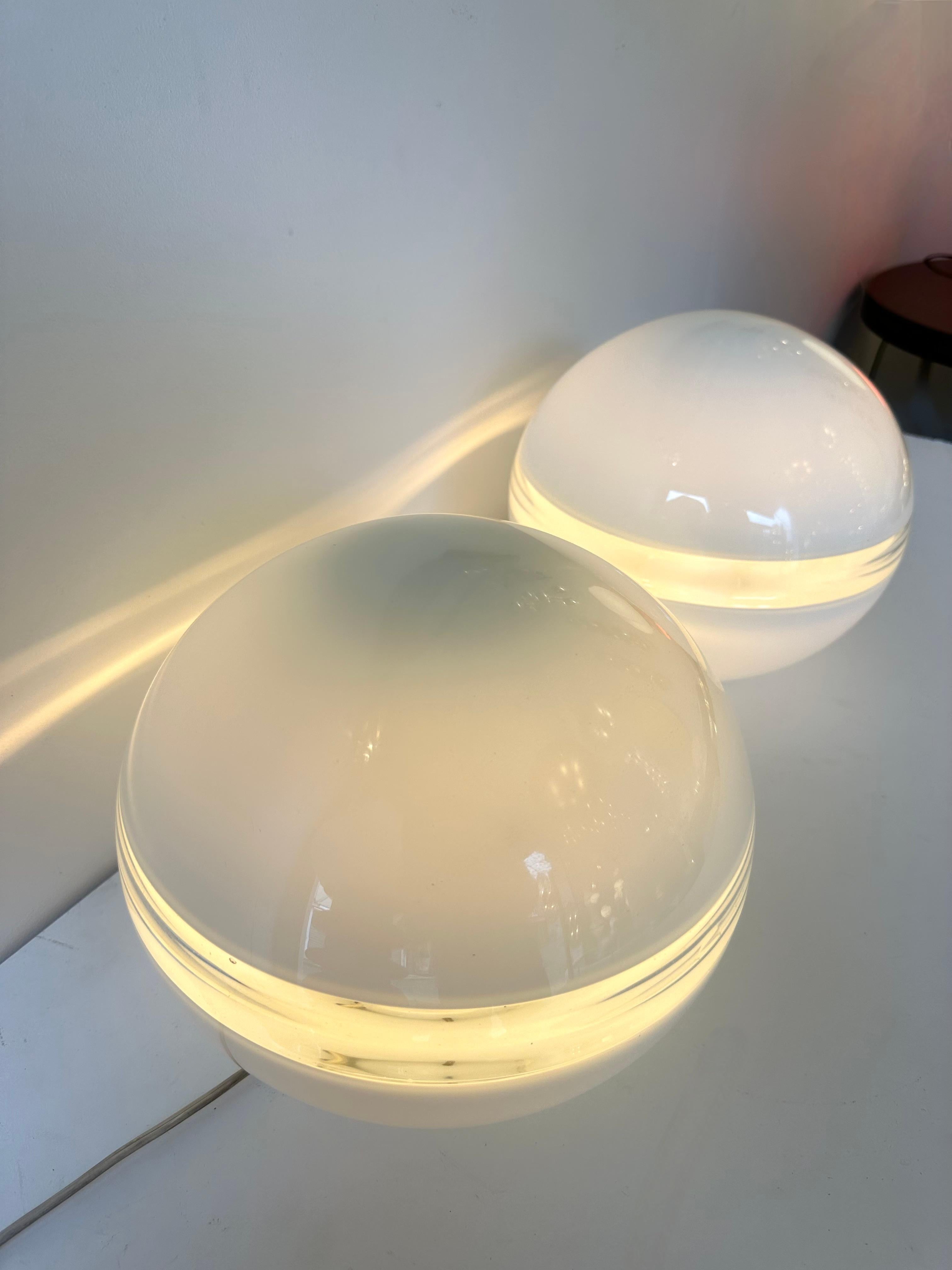 Mid-Century Modern Pair of Lamps LT230 Murano Glass by Carlo Nason for Mazzega, Italy, 1970s For Sale