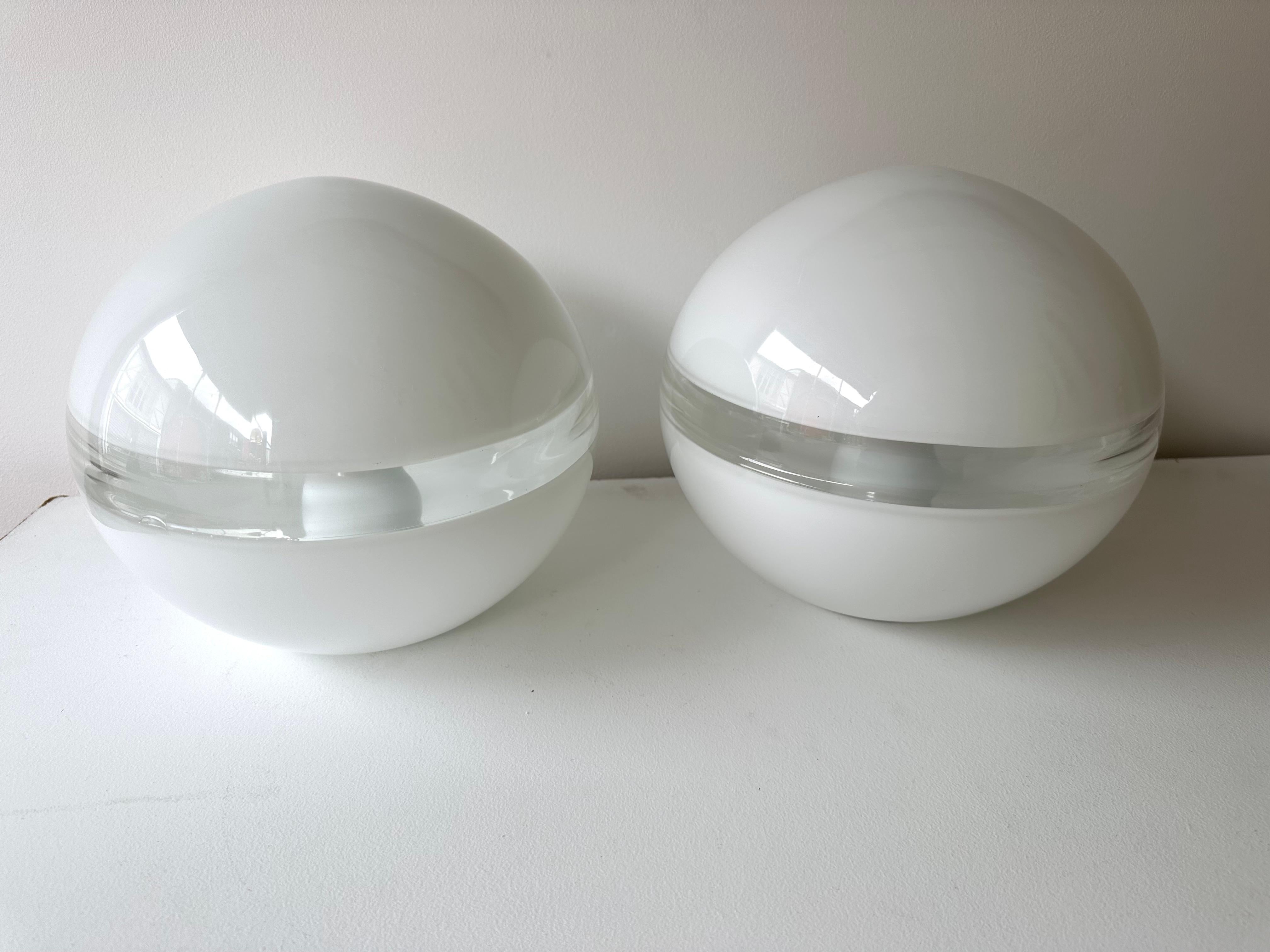 Pair of Lamps LT230 Murano Glass by Carlo Nason for Mazzega, Italy, 1970s In Good Condition For Sale In SAINT-OUEN, FR