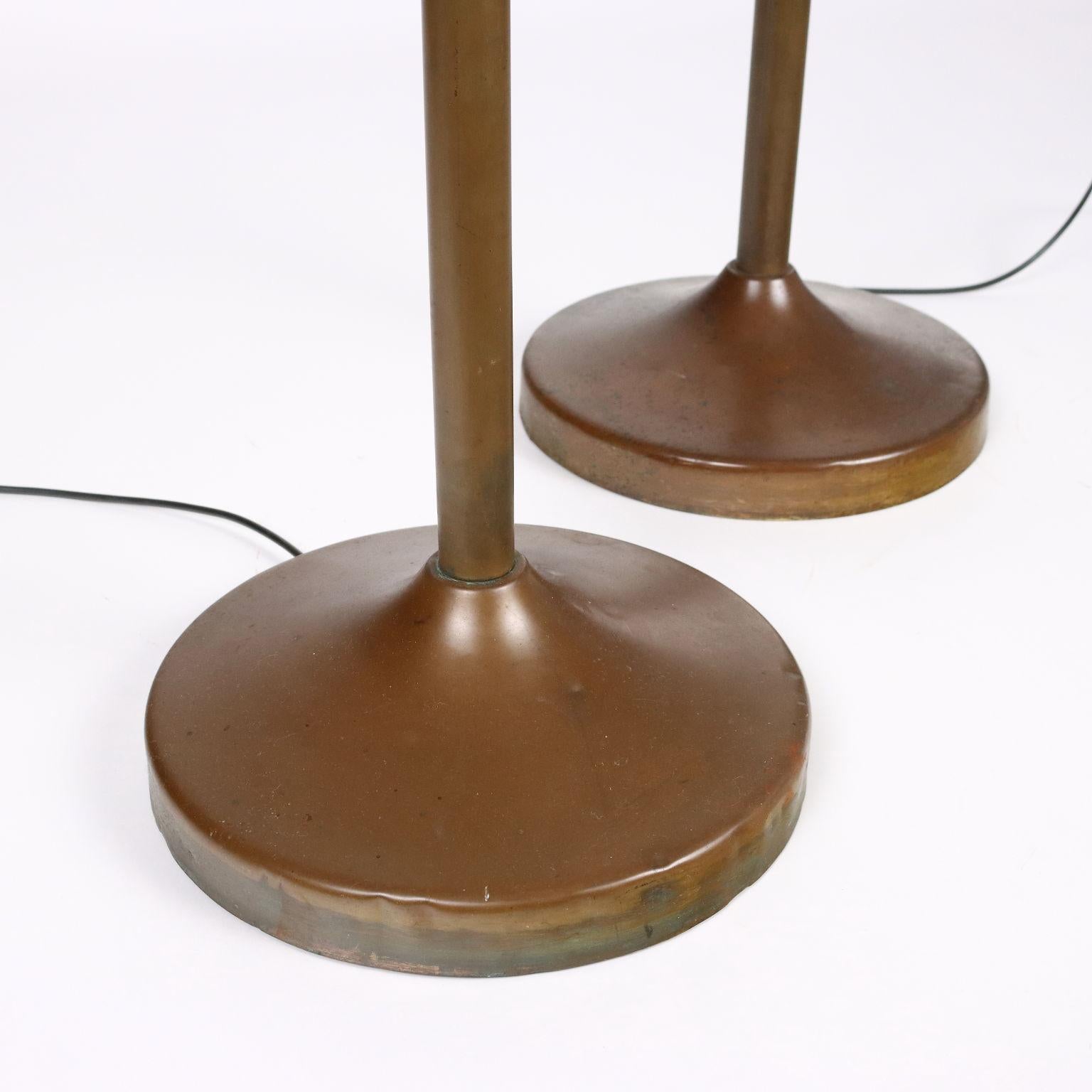 Pair of Lamps Luminator Brass Italy 1940s 2
