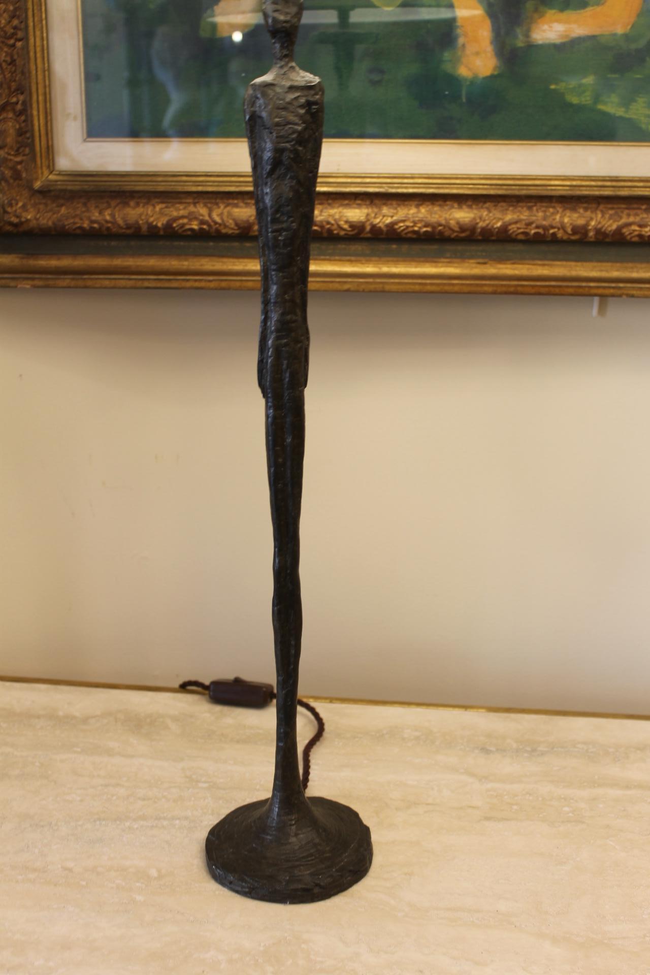 Greco Roman Pair of Lamps, Maison Porta Romana, Giacometti Style, 20th Century