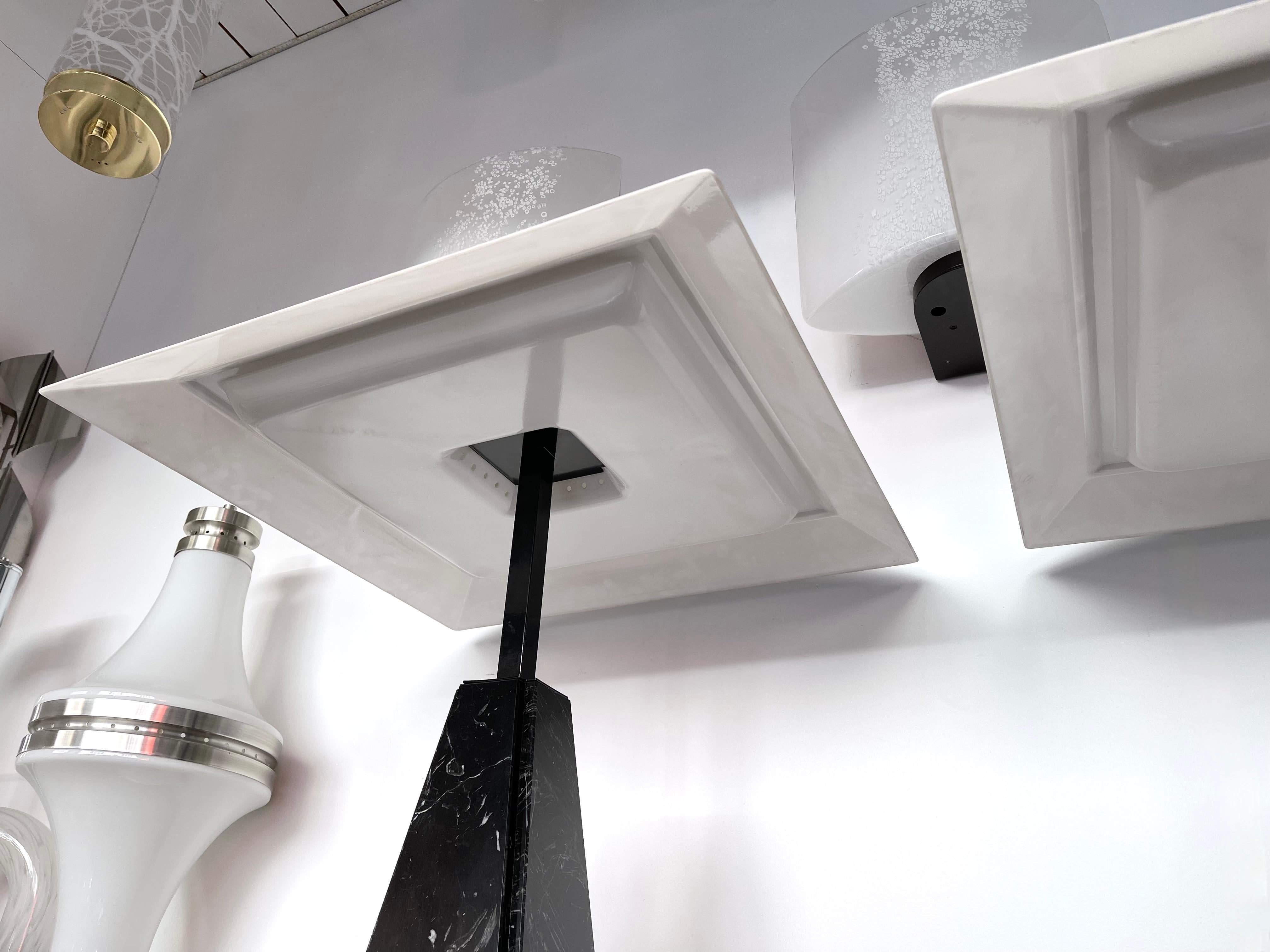 Pair of Lamps Marble Metal Lucite by Cini Boeri for Tronconi, Italy, 1970s 5