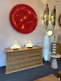 Pair of Lamps Murano Glass by Leucos, Italy, 1980s