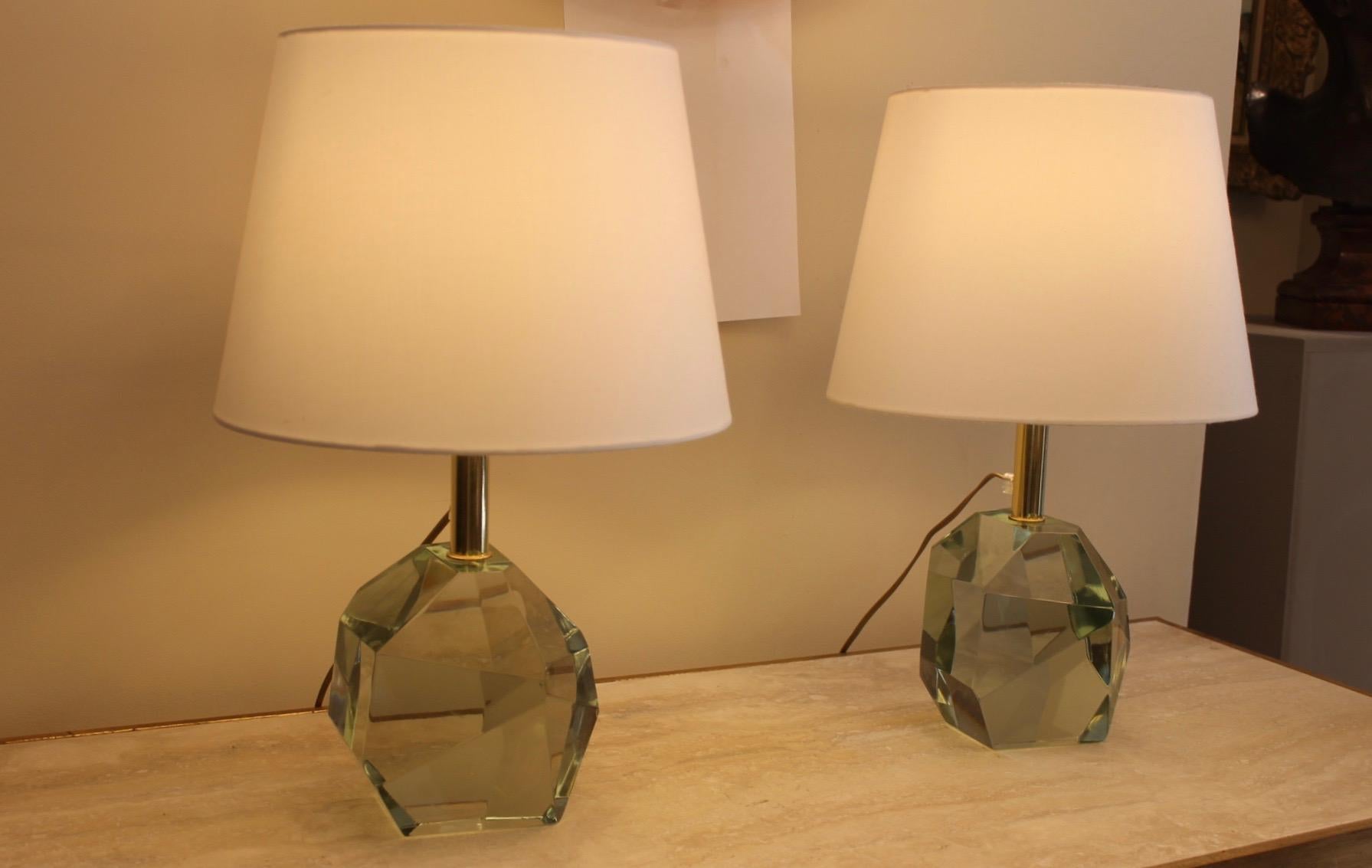 Pair of Lamps, Murano Glass, Pebbles, 20th For Sale 4