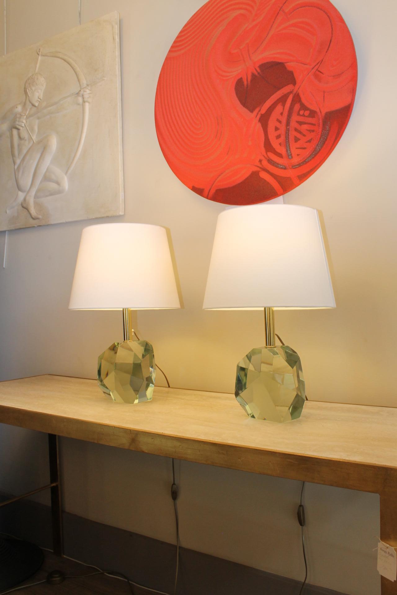 Pair of Lamps, Murano Glass, Pebbles, 20th 12