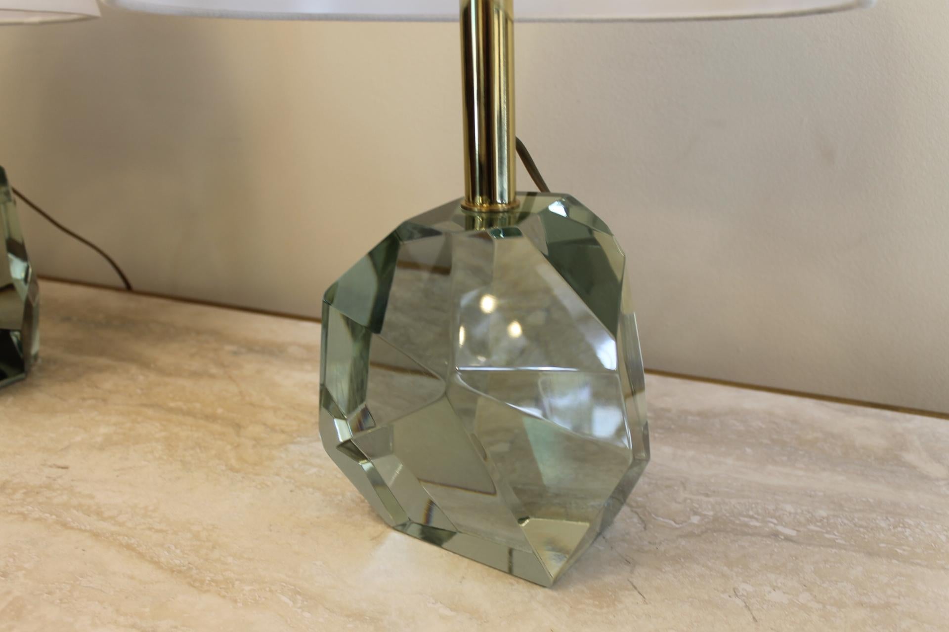 Italian Pair of Lamps, Murano Glass, Pebbles, 20th