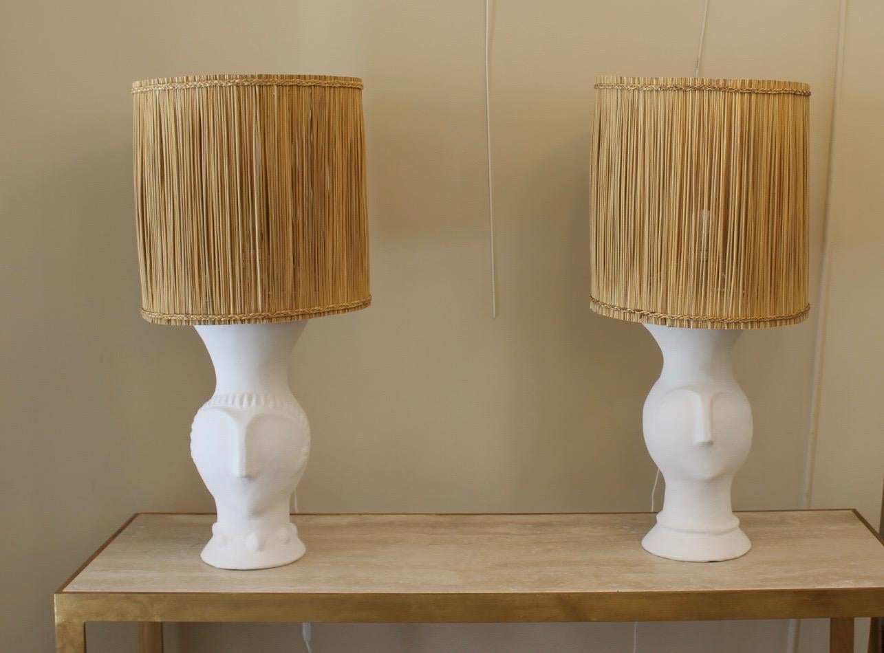 Pair of Lamps, Plasters, Sculptures, XX th 12
