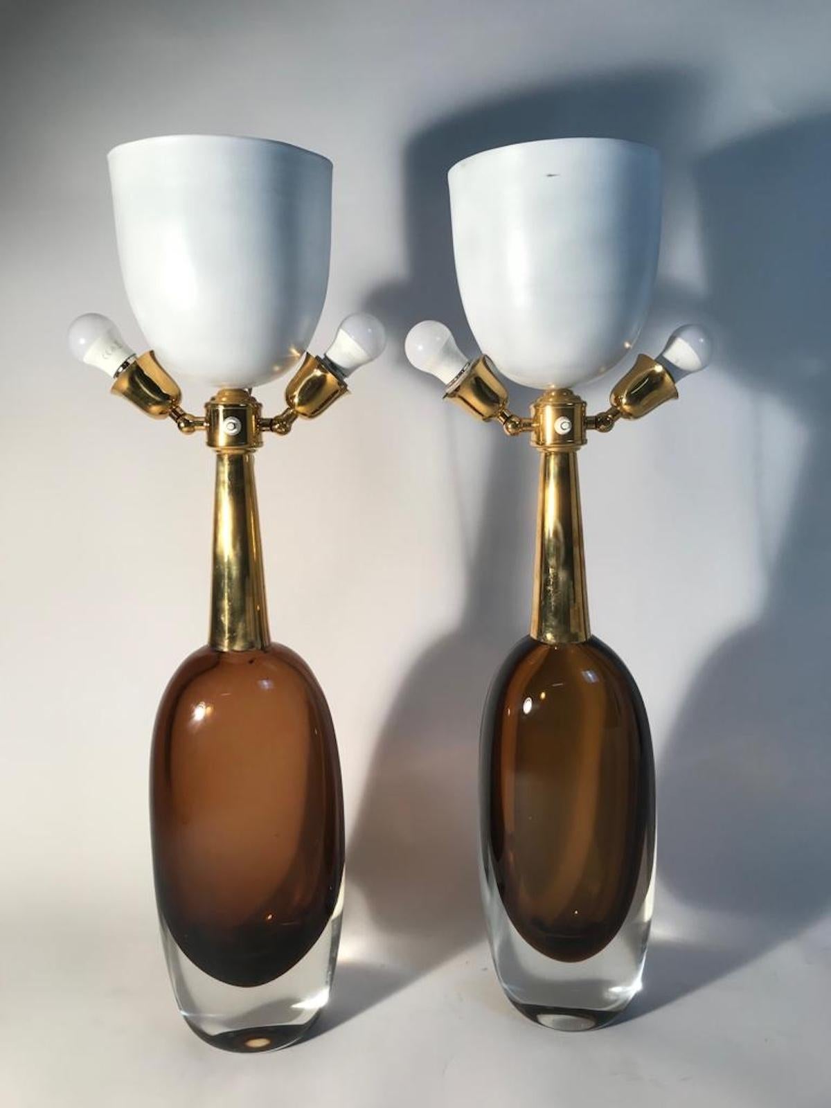 Pair of lamps Seguso Venezia 1950s For Sale 4