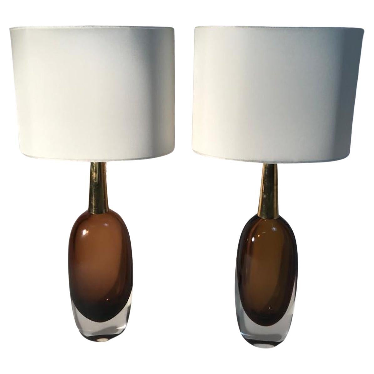Pair of lamps Seguso Venezia 1950s For Sale