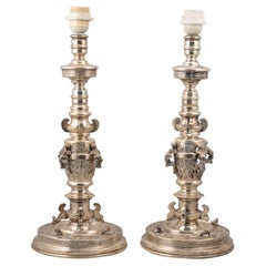 Pair of Lamps, Silver Etc Spain, 20th Century