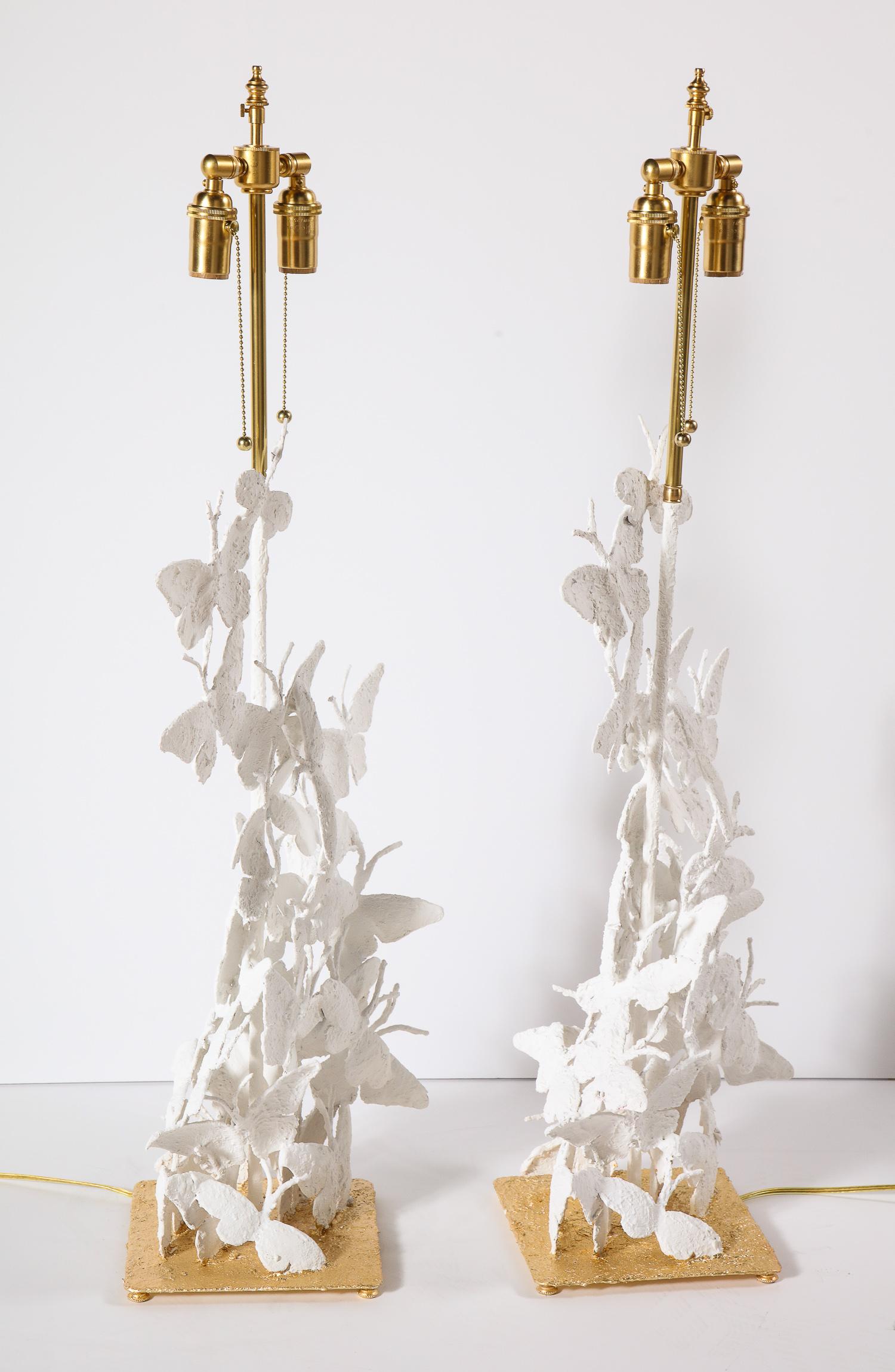 Pair of Lamps with Butterflies 3