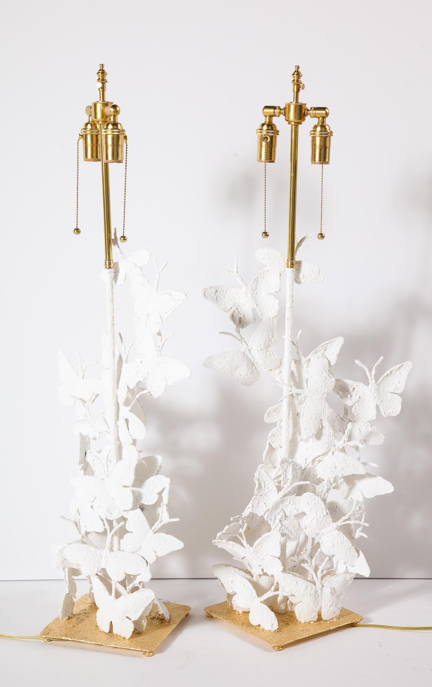 Pair of Lamps with Butterflies 4