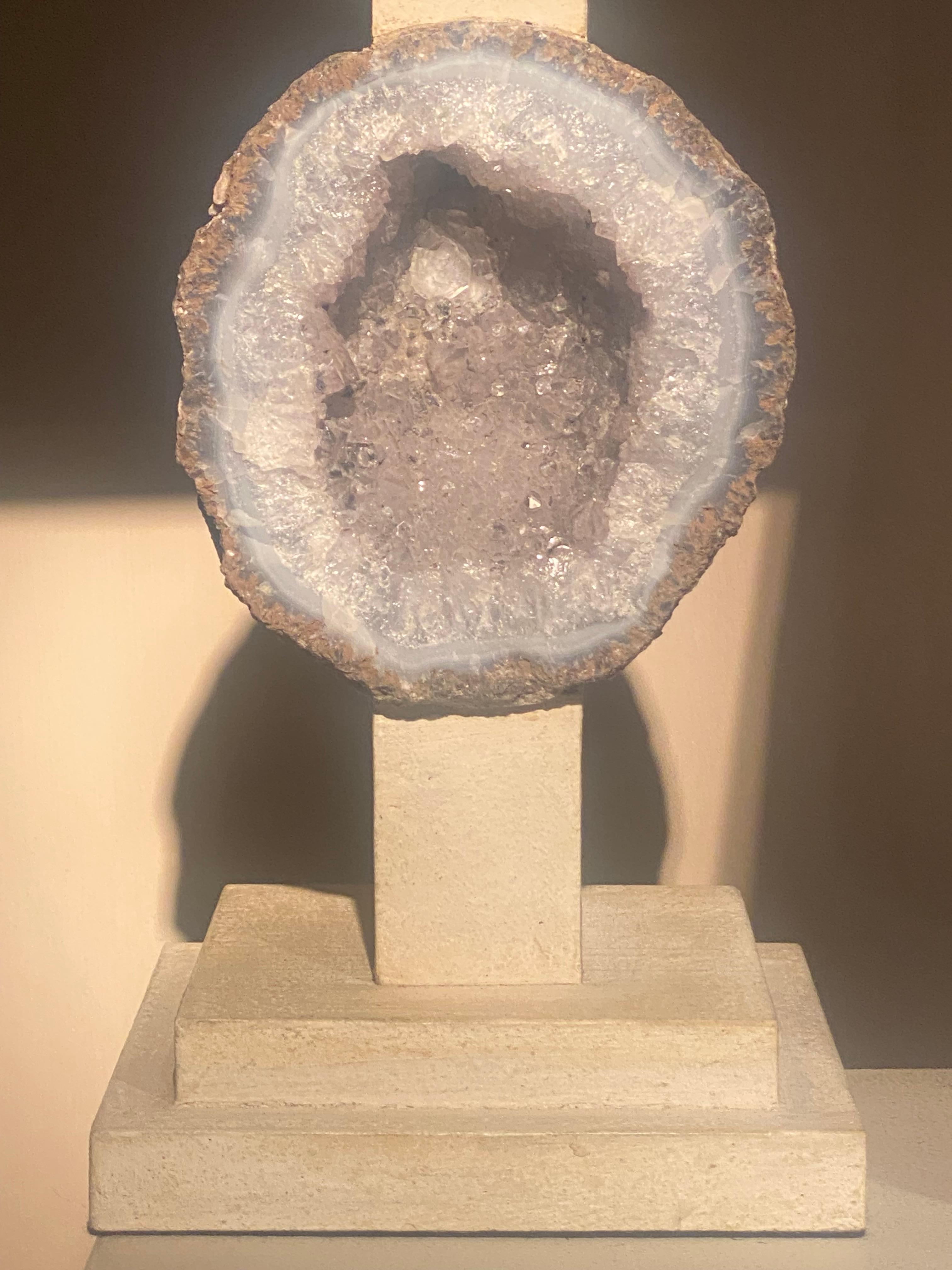 Pair of Lamps with Quartz stone In Good Condition For Sale In Schellebelle, BE