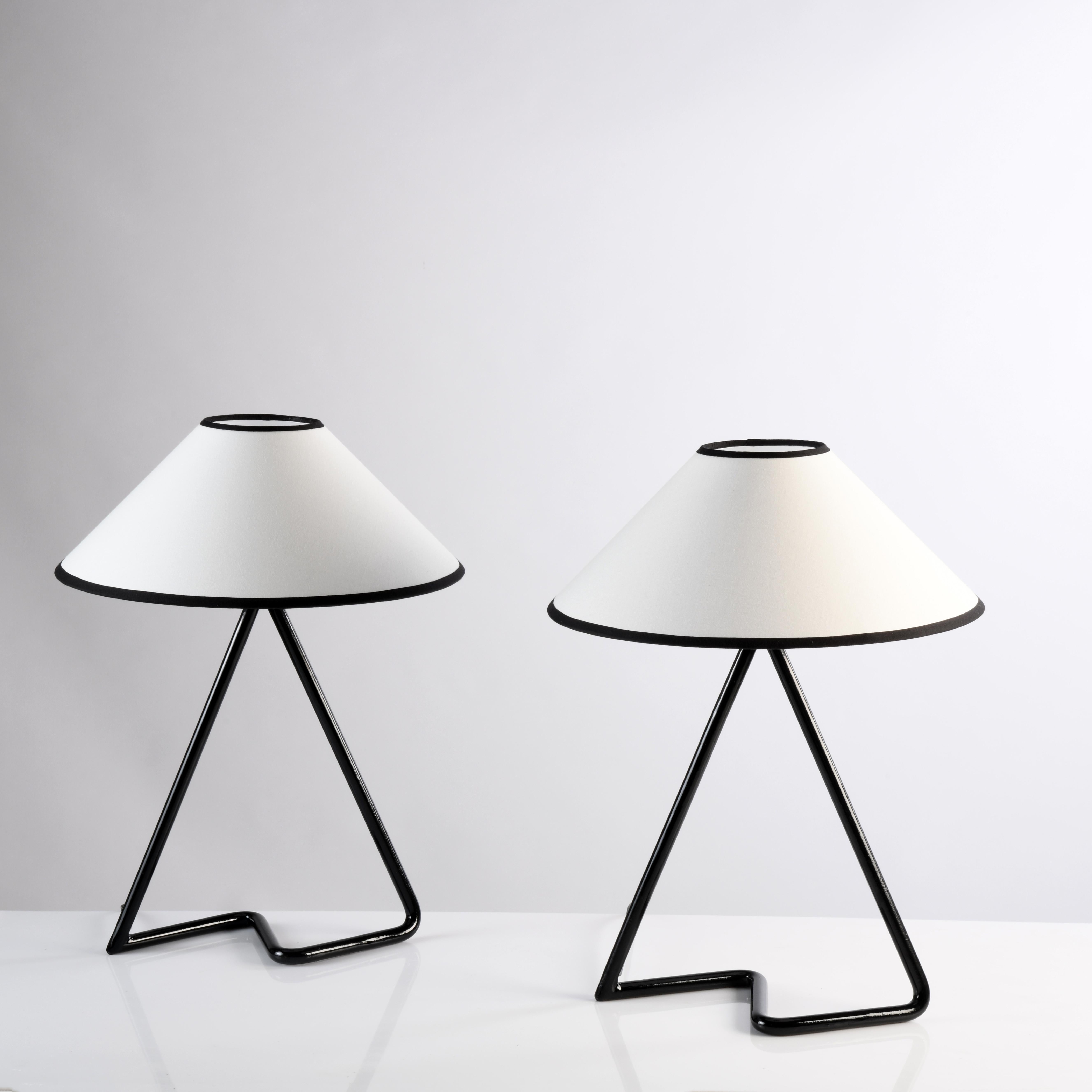 20th Century Pair of lamps Zig Zag by Jean Royere restored