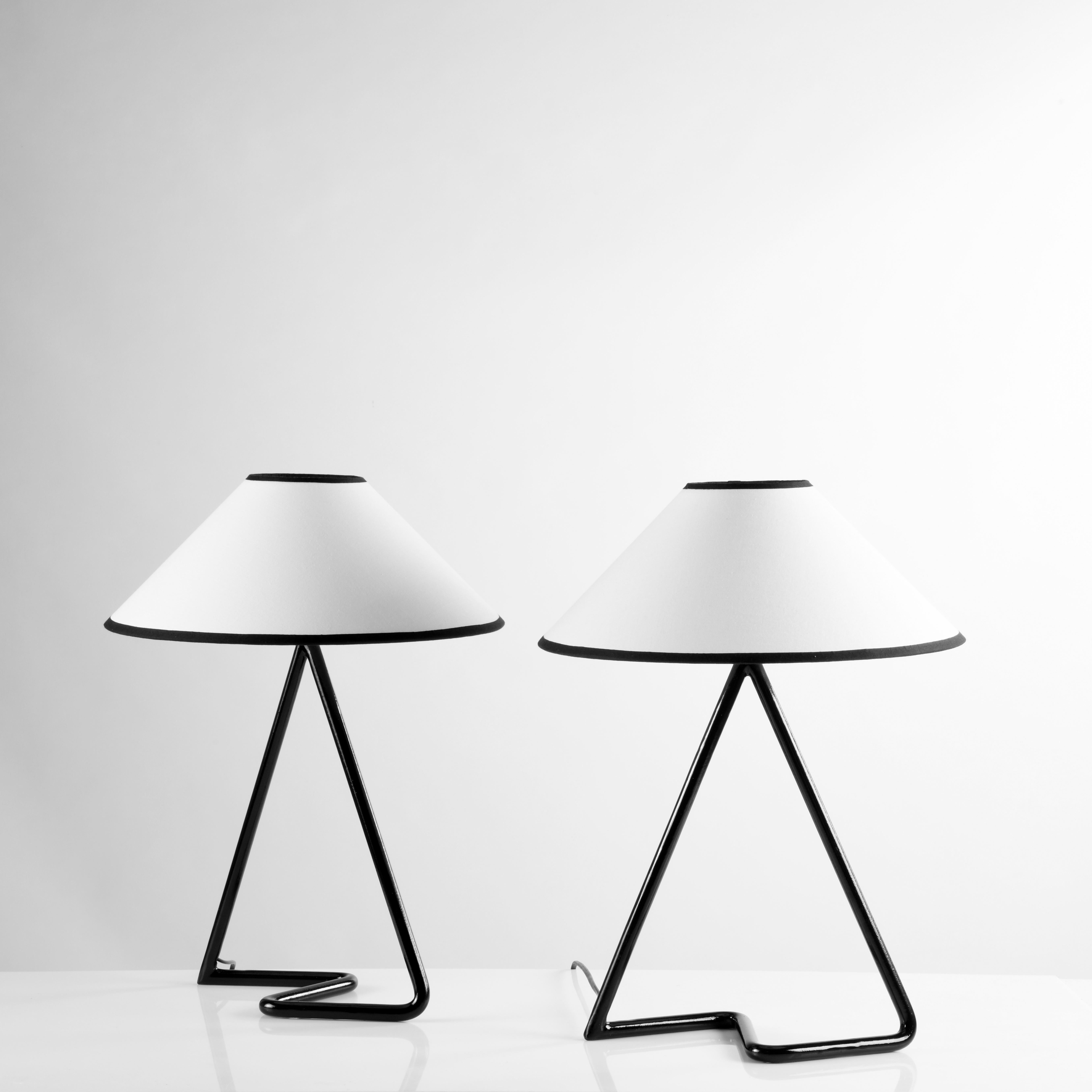Pair of lamps Zig Zag by Jean Royere restored 1