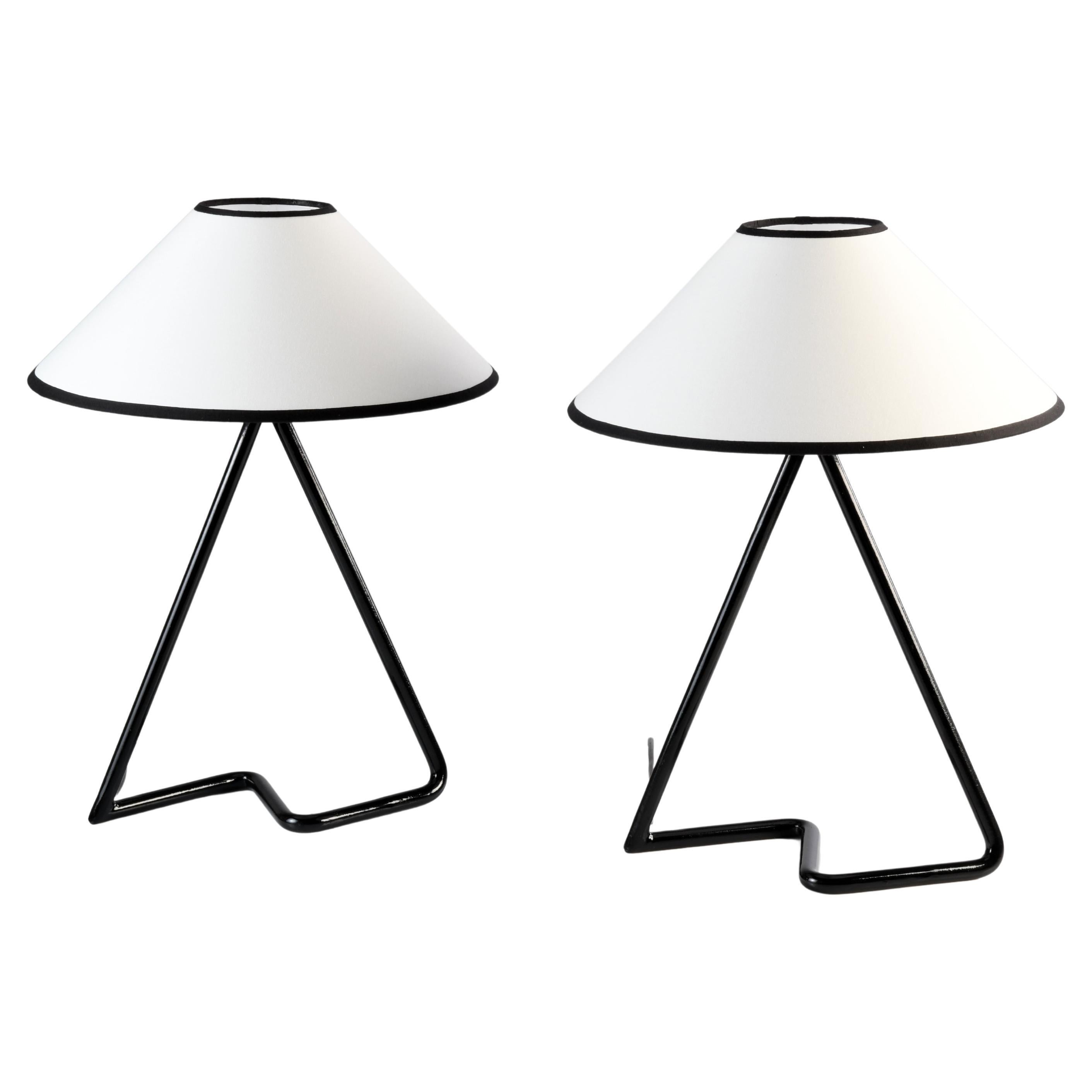 Pair of lamps Zig Zag by Jean Royere restored