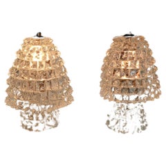 Pair of Lampshades in Murano Rostrato Glass, Barovier & Toso, 1940s