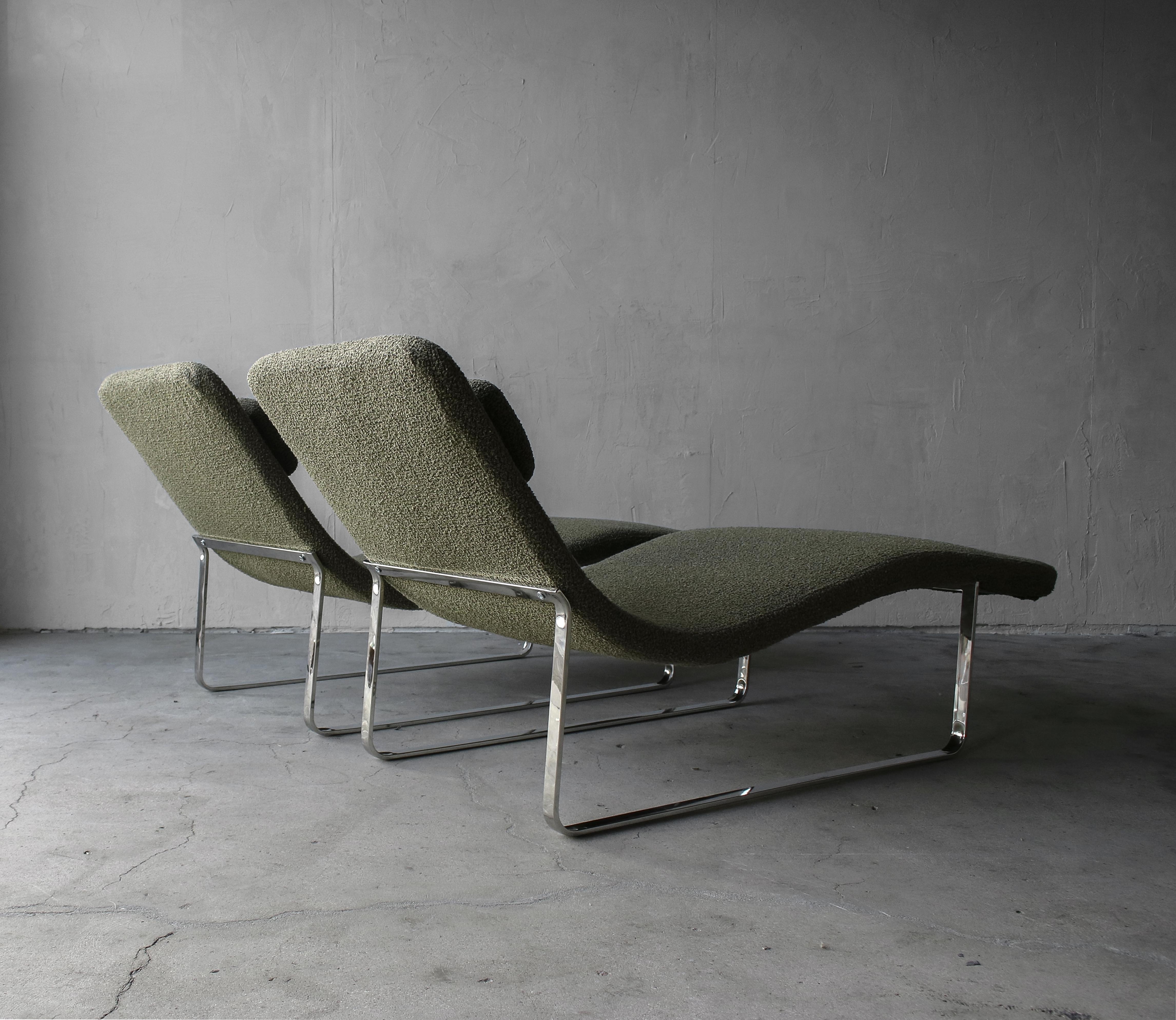 20th Century Pair of Landscape Chaise Lounges by B & B Italia