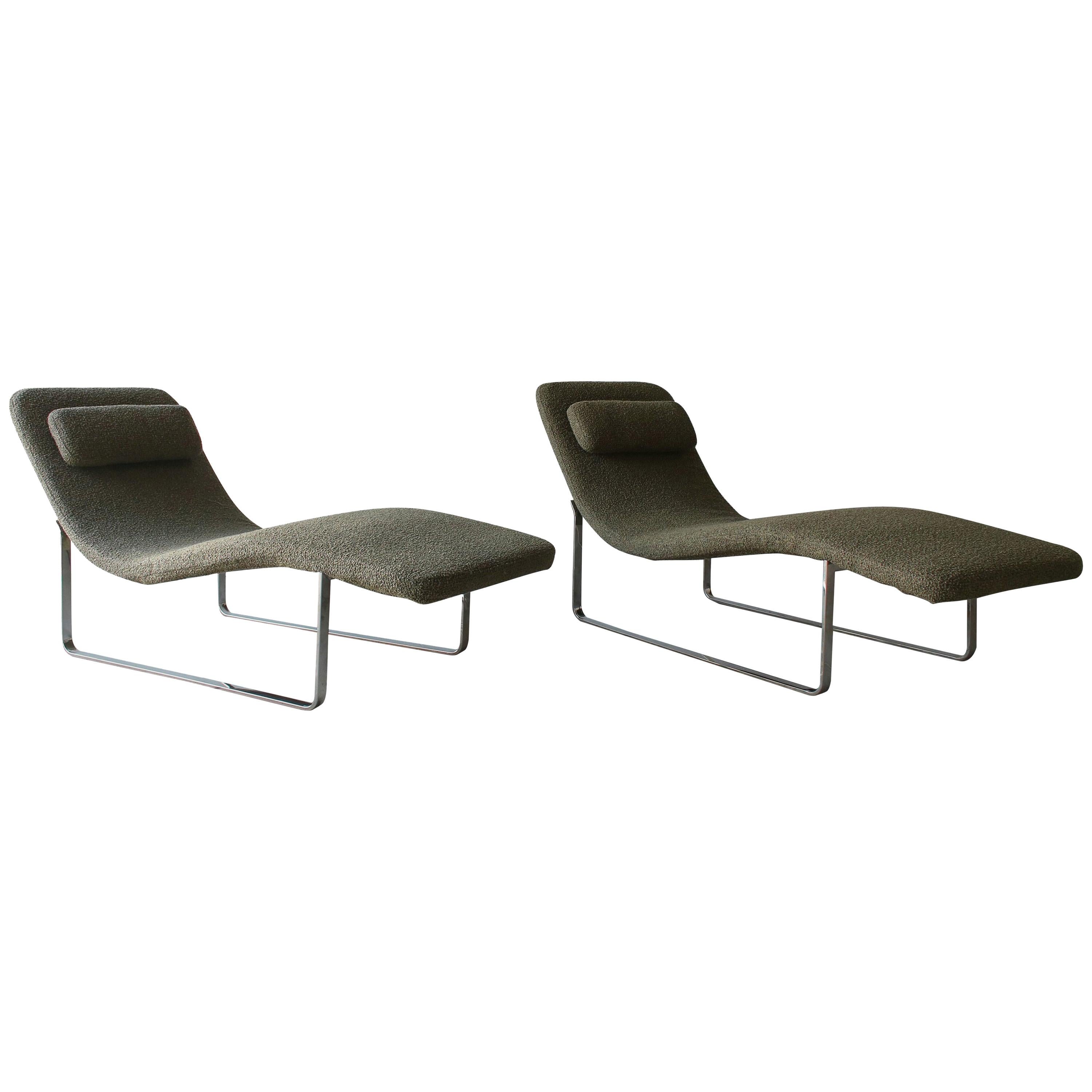 Pair of Landscape Chaise Lounges by B & B Italia