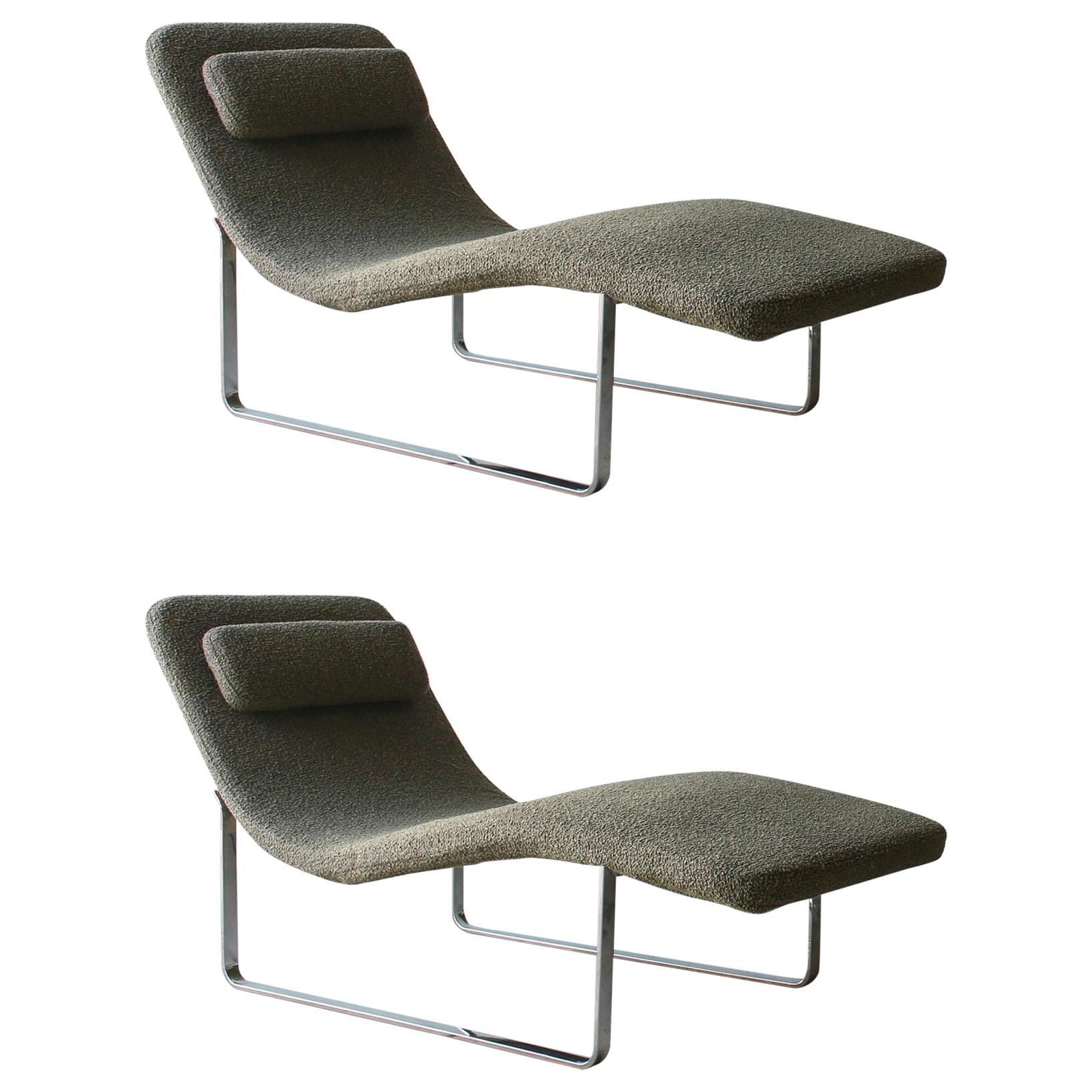 Pair of Landscape Chaise Lounges by B & B Italia