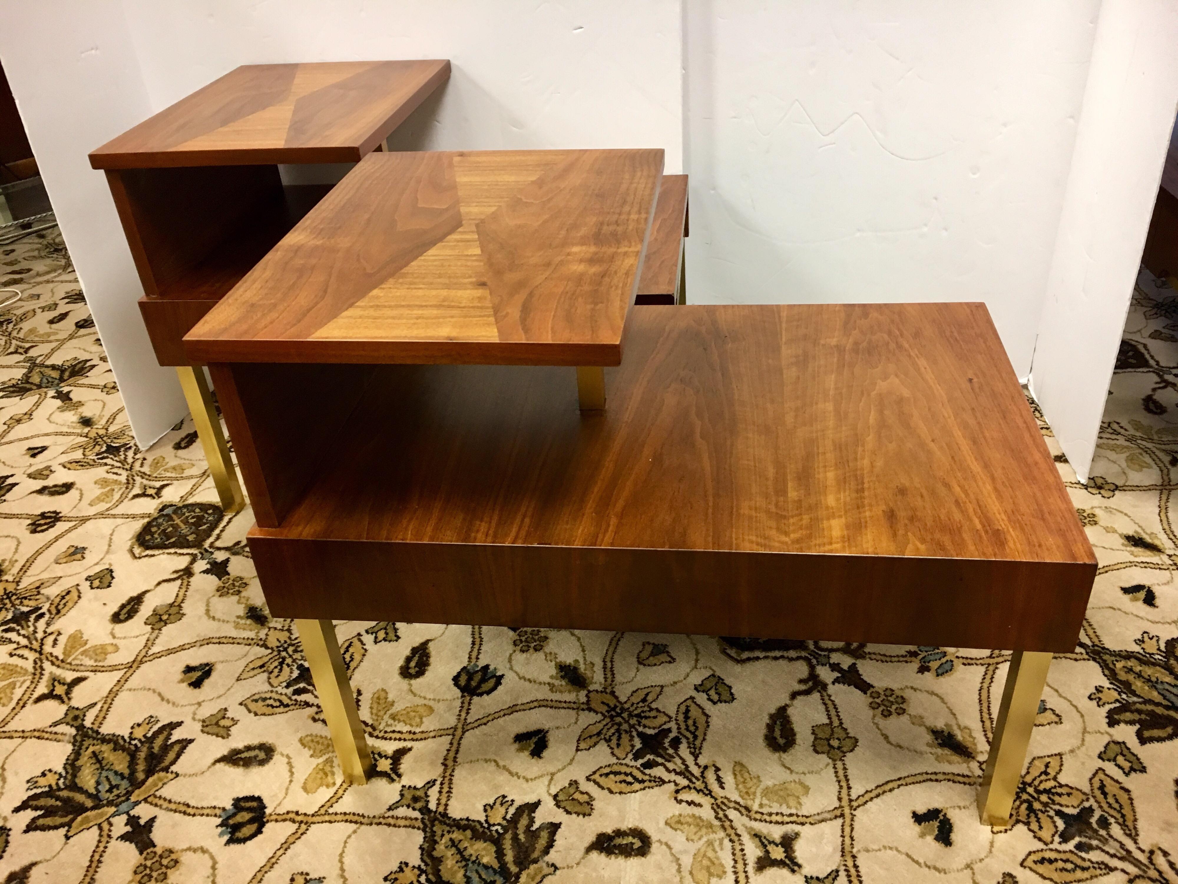Pair of Lane Altavista Mid Century Modern Two-Tiered End Side Tables 1