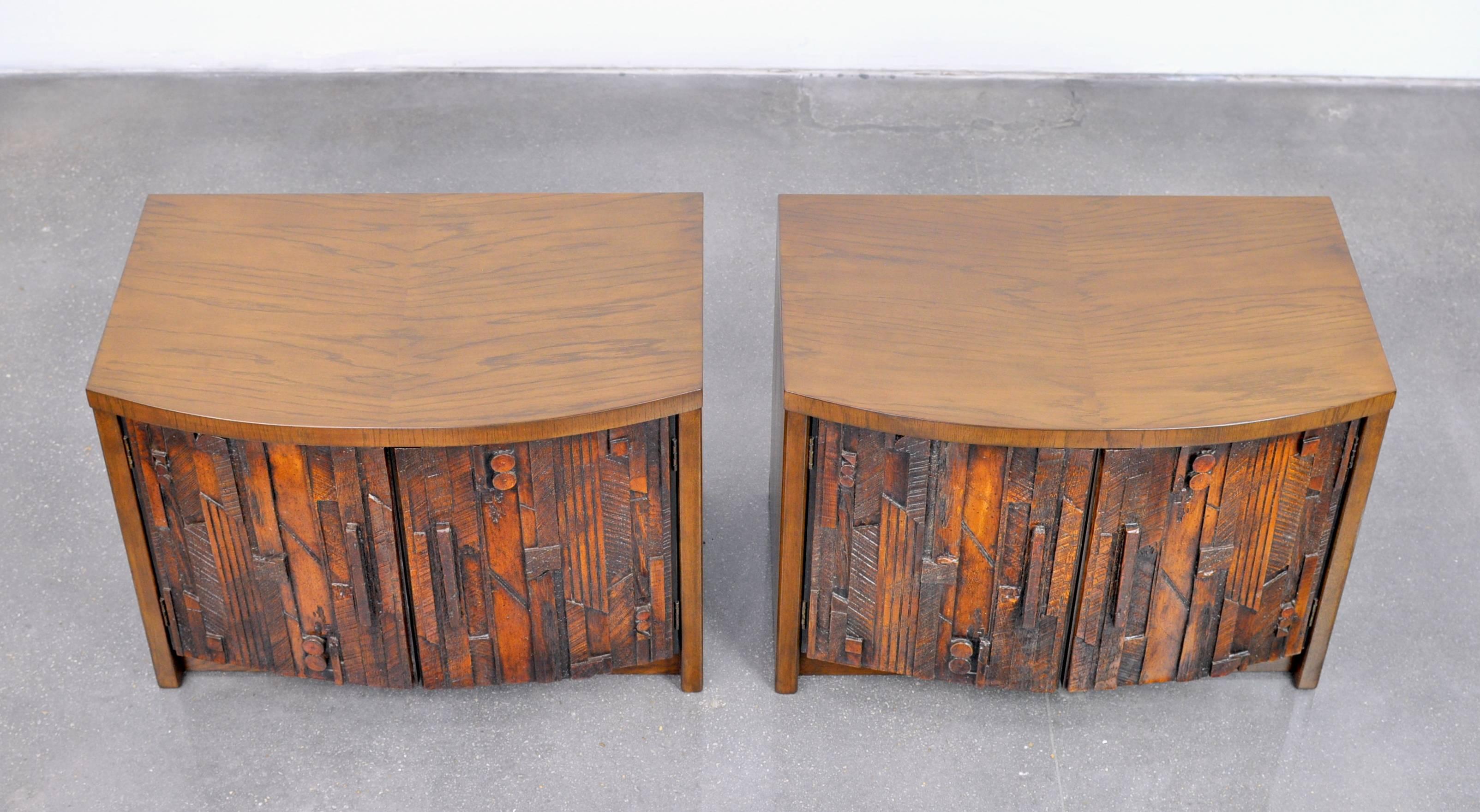 Pair of Lane Brutalist Nightstands 1