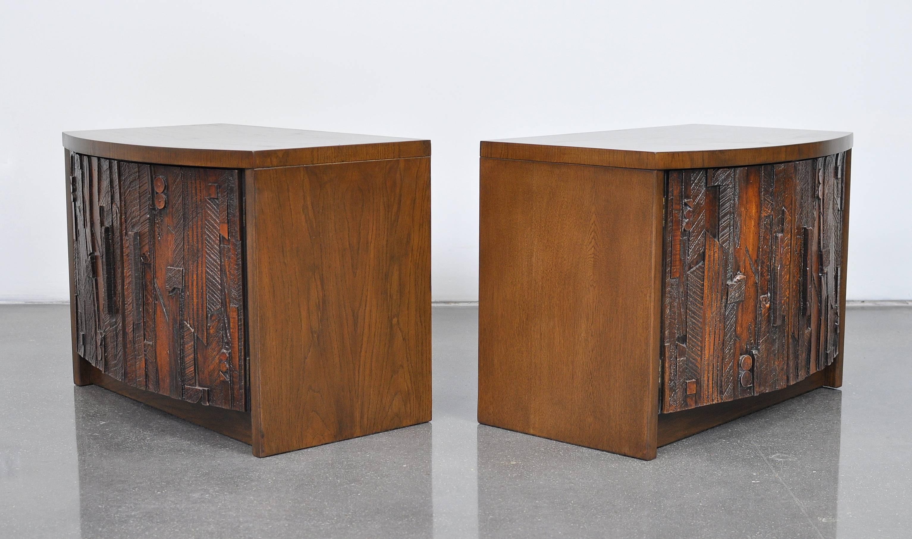 Pair of Lane Brutalist Nightstands 2