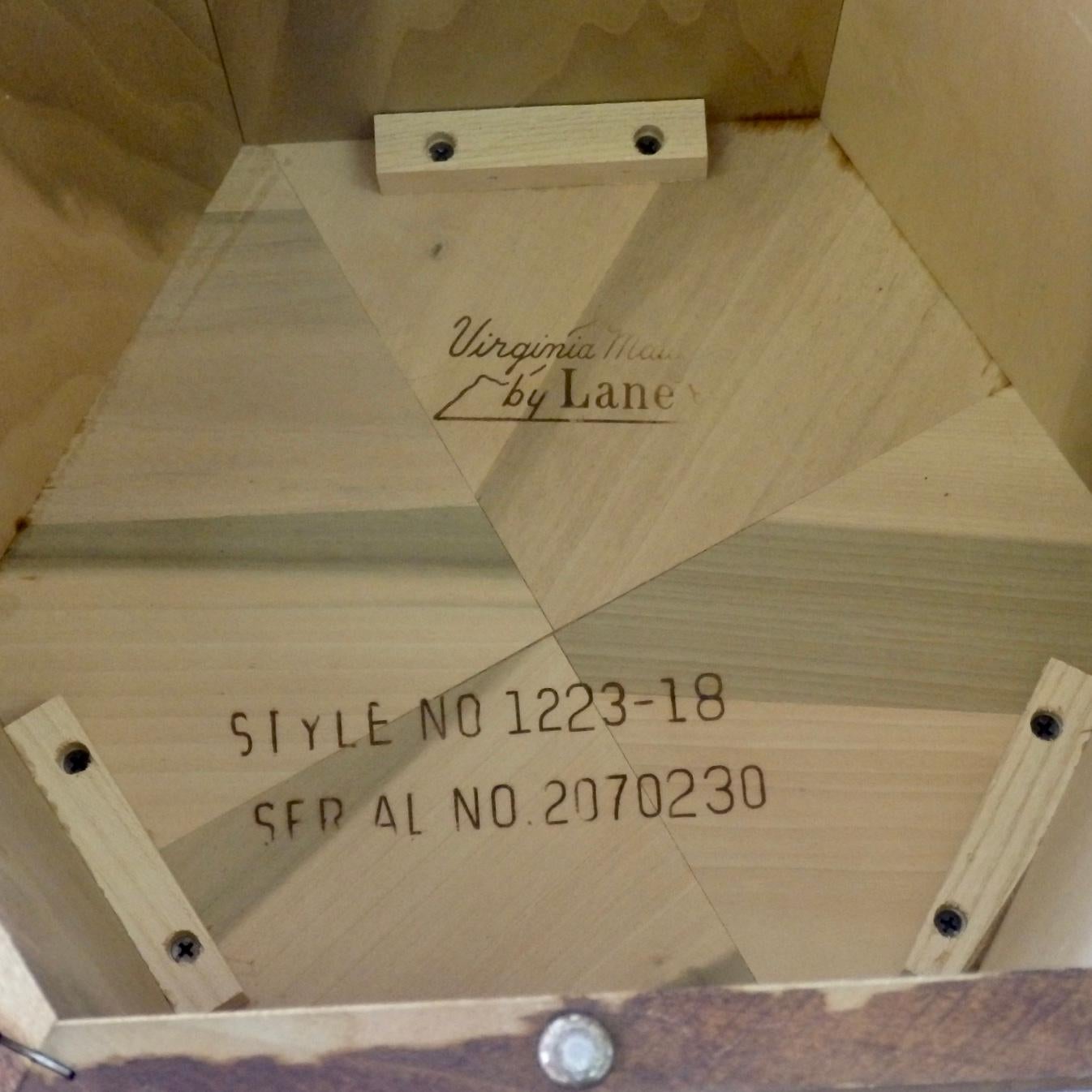 Pair of Lane Hexagonal Walnut Side Pedestal Tables Priced Separately 3