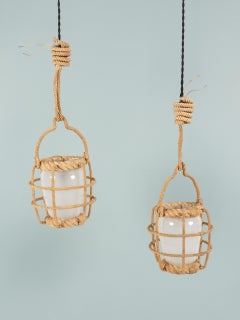 Pair of Lanterns by Adrien Audoux & Frida Minnet, France, Circa 1960