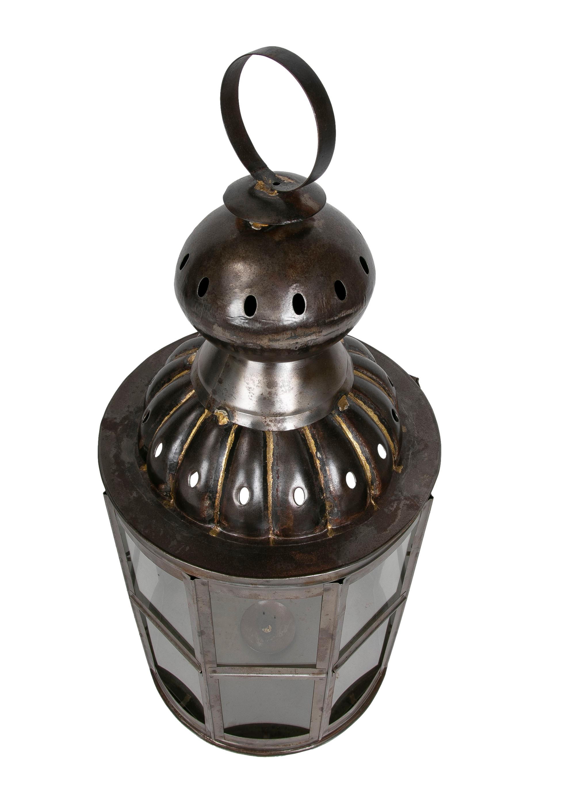 Pair of Lanterns for Floor or Iron Lamp with Crystals For Sale 5