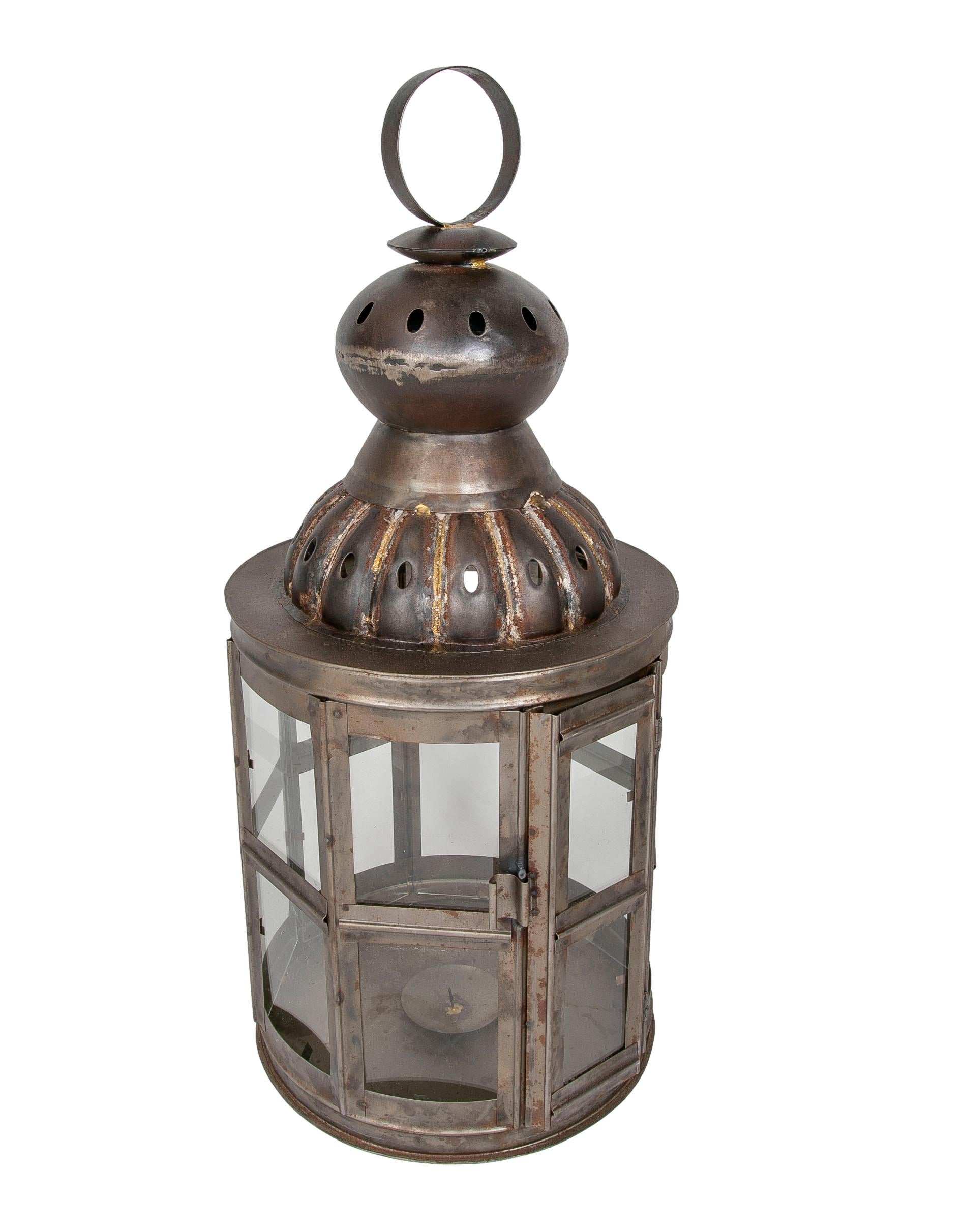Pair of Lanterns for Floor or Iron Lamp with Crystals For Sale 6