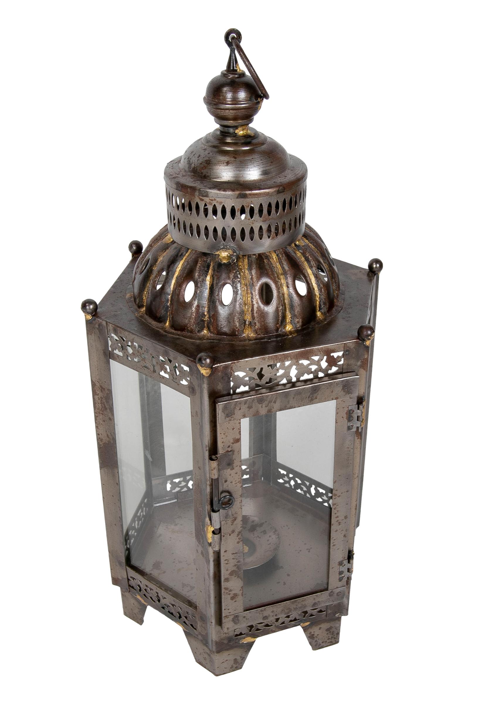 Pair of Lanterns for Floor or Iron Lamp with Crystals For Sale 6