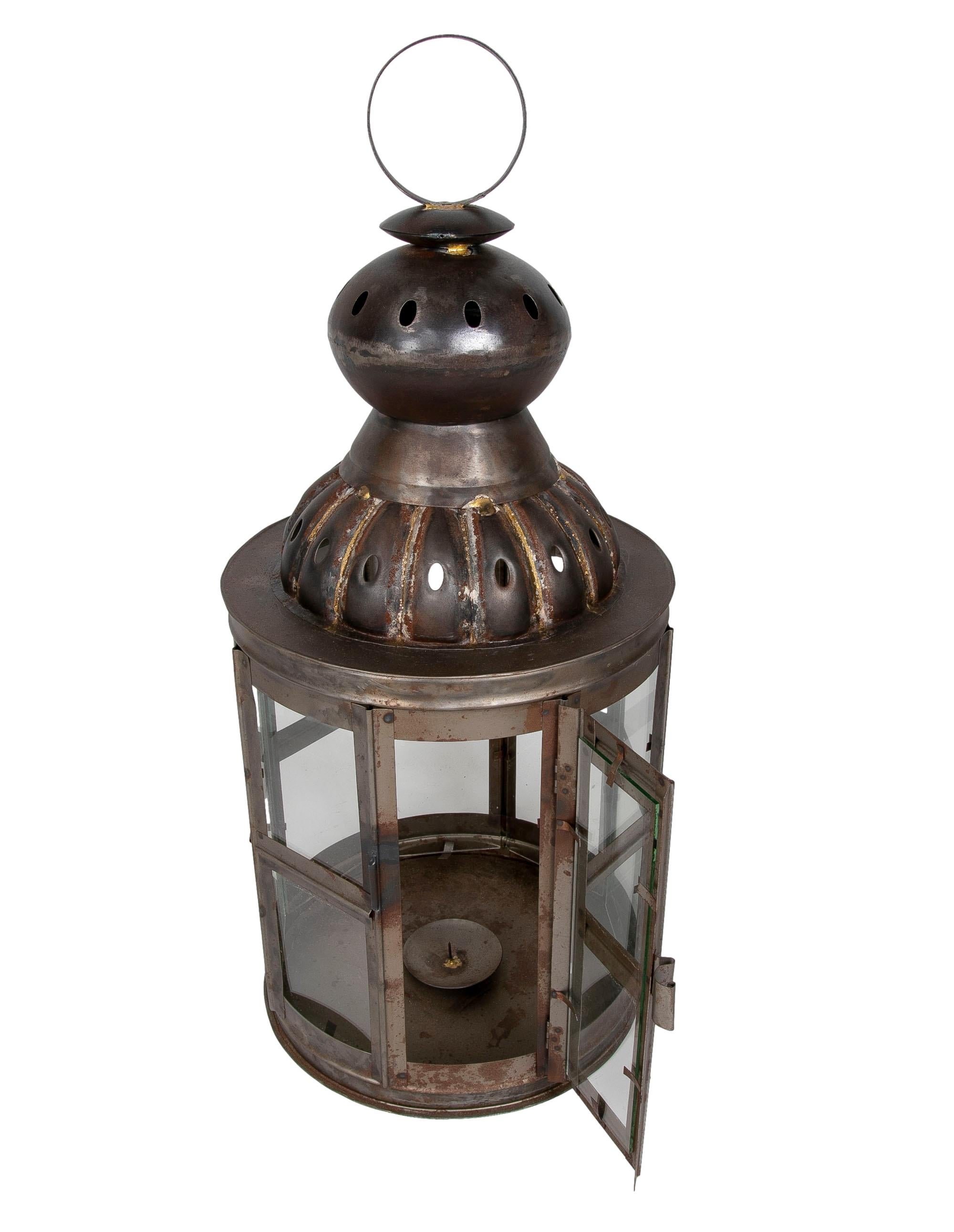 Pair of Lanterns for Floor or Iron Lamp with Crystals For Sale 7