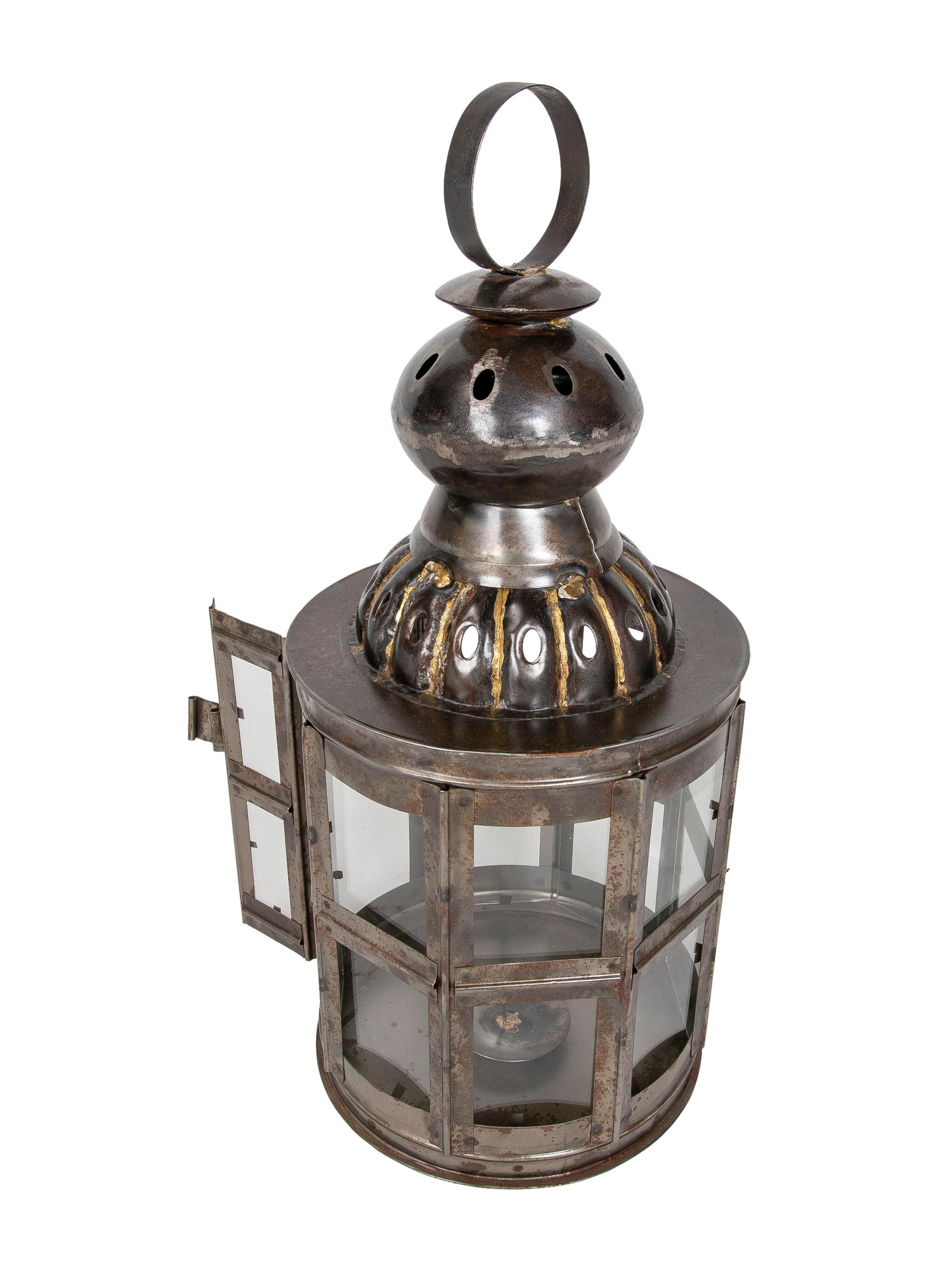 Pair of Lanterns for Floor or Iron Lamp with Crystals For Sale 8
