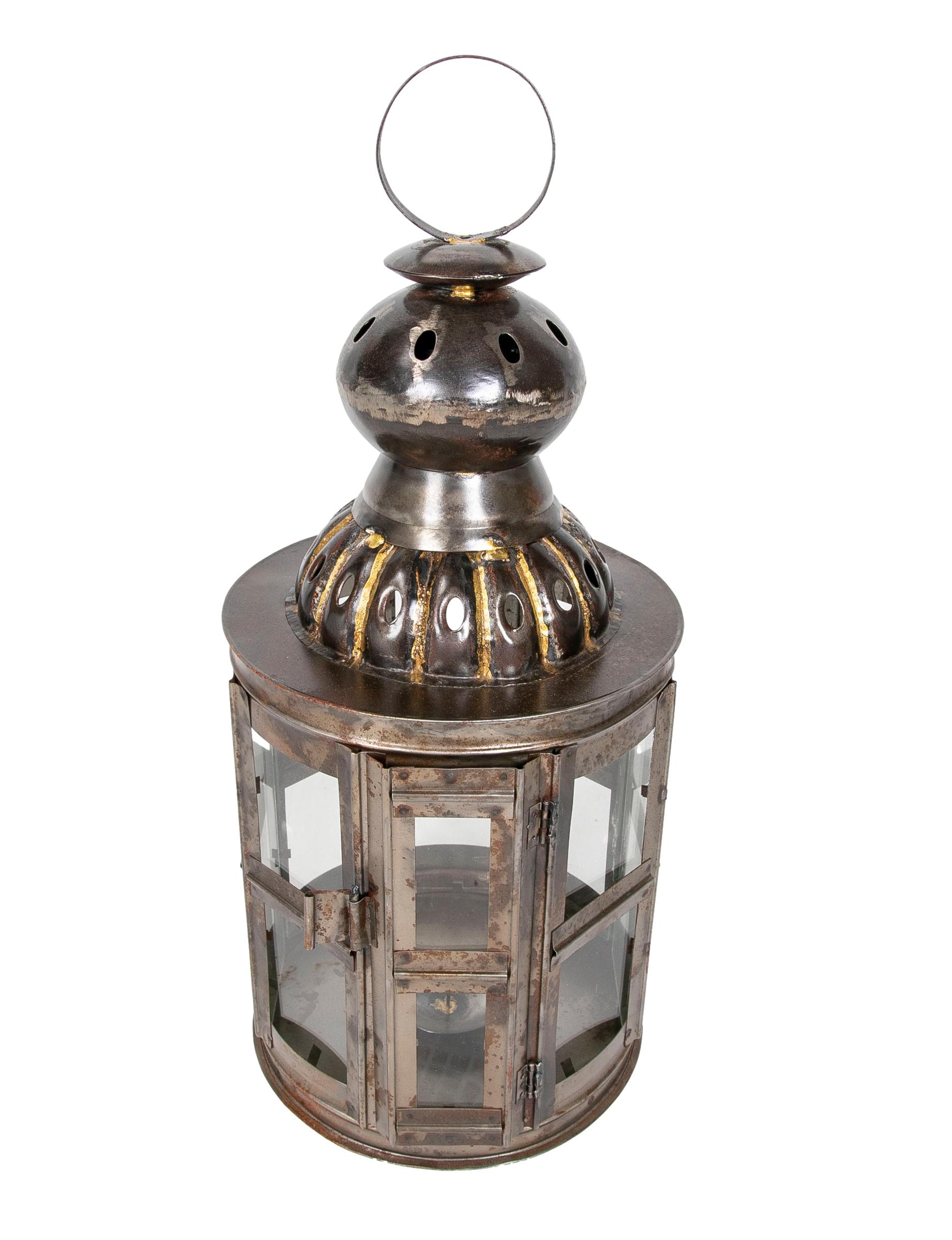 Pair of Lanterns for Floor or Iron Lamp with Crystals For Sale 1