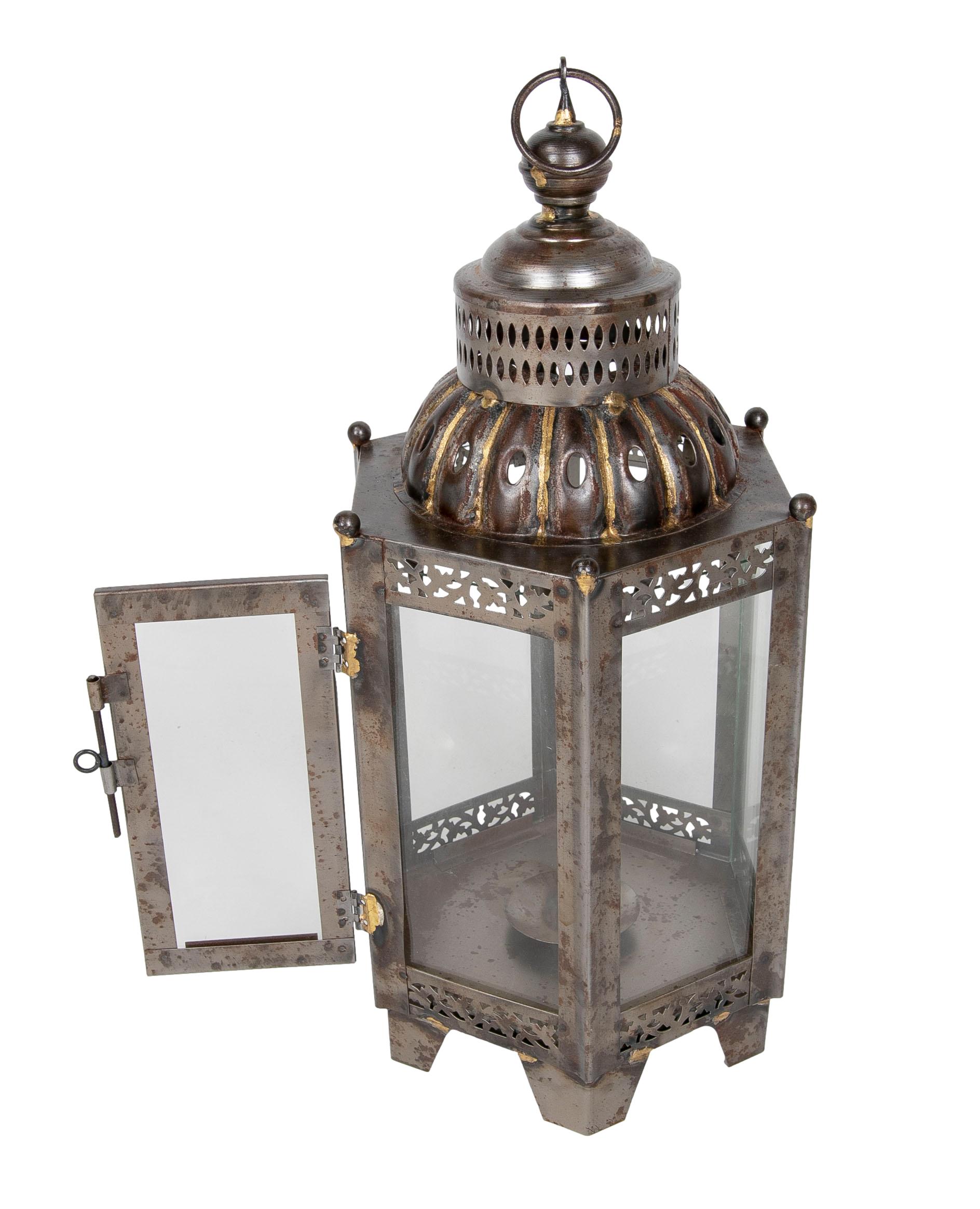 Pair of Lanterns for Floor or Iron Lamp with Crystals For Sale 2