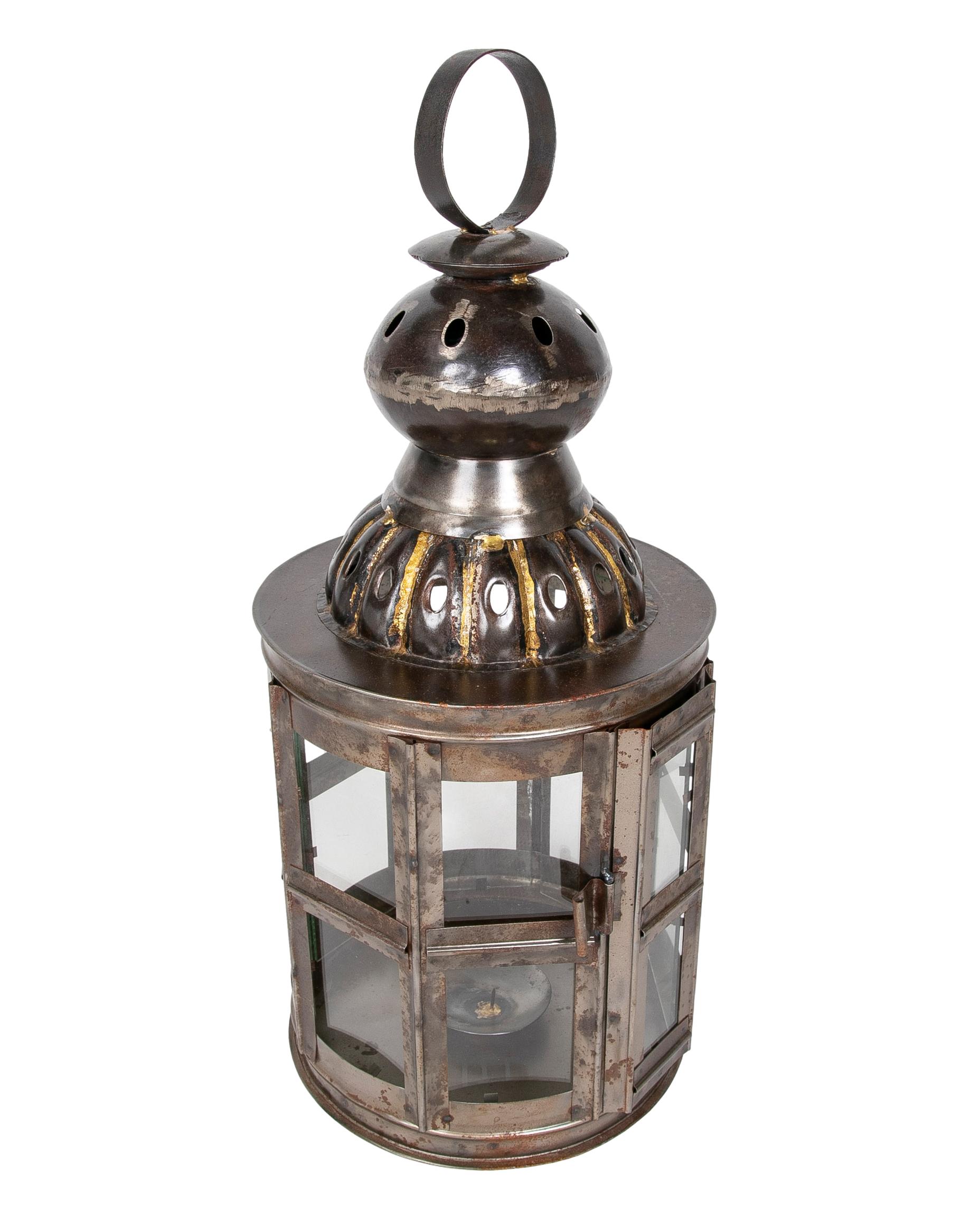 Pair of Lanterns for Floor or Iron Lamp with Crystals For Sale 2