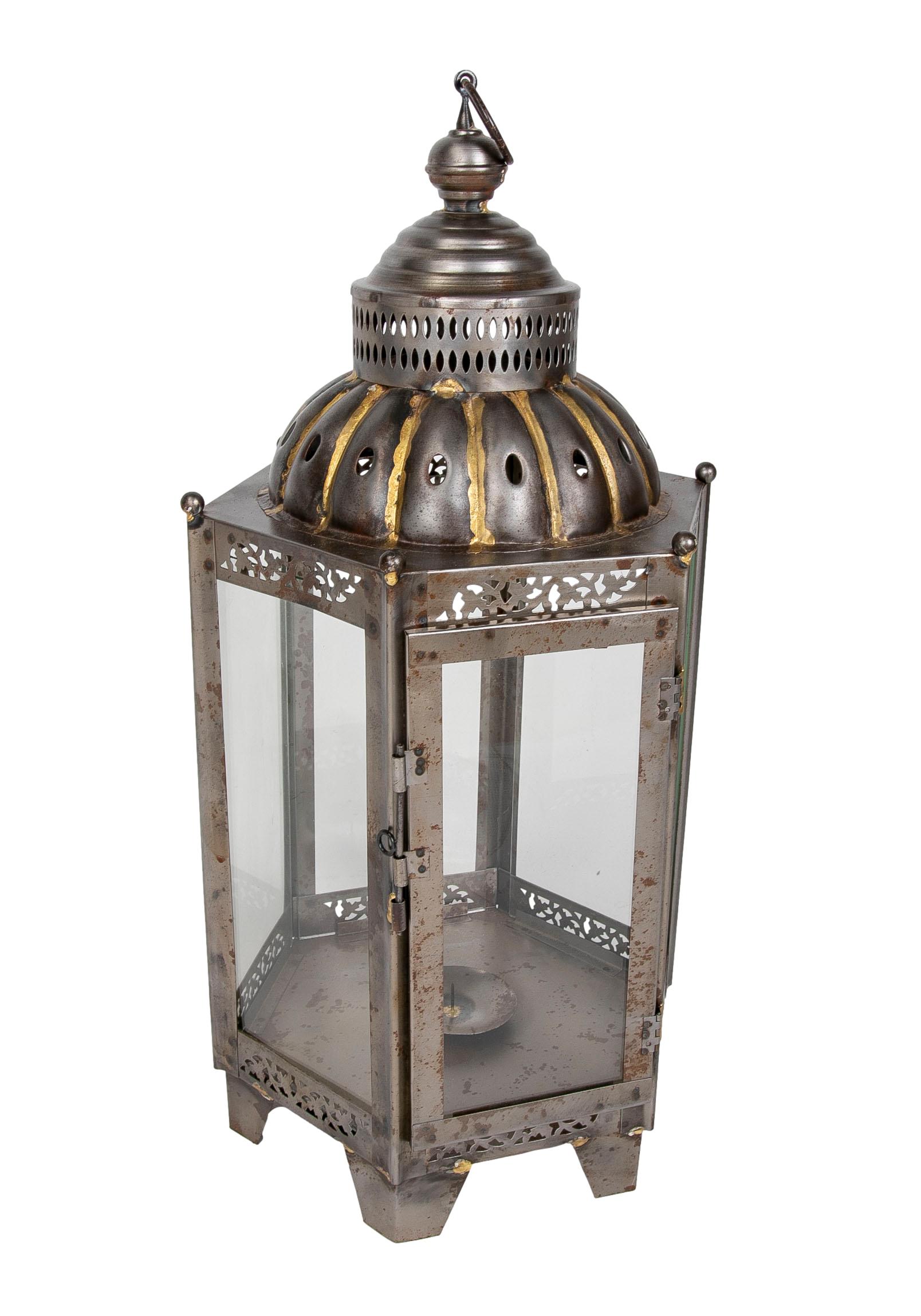 Pair of Lanterns for Floor or Iron Lamp with Crystals For Sale 3