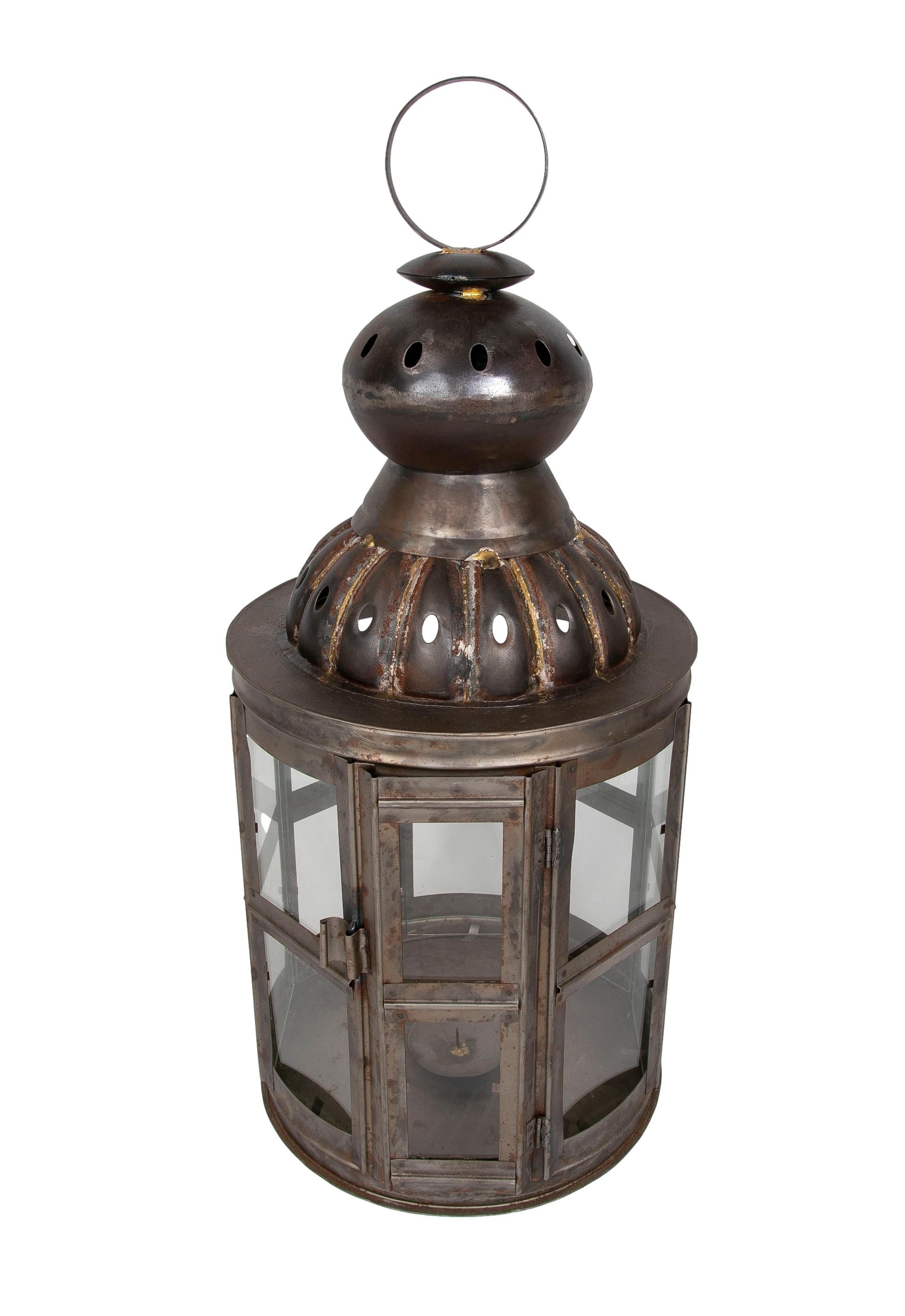 Pair of Lanterns for Floor or Iron Lamp with Crystals For Sale 4